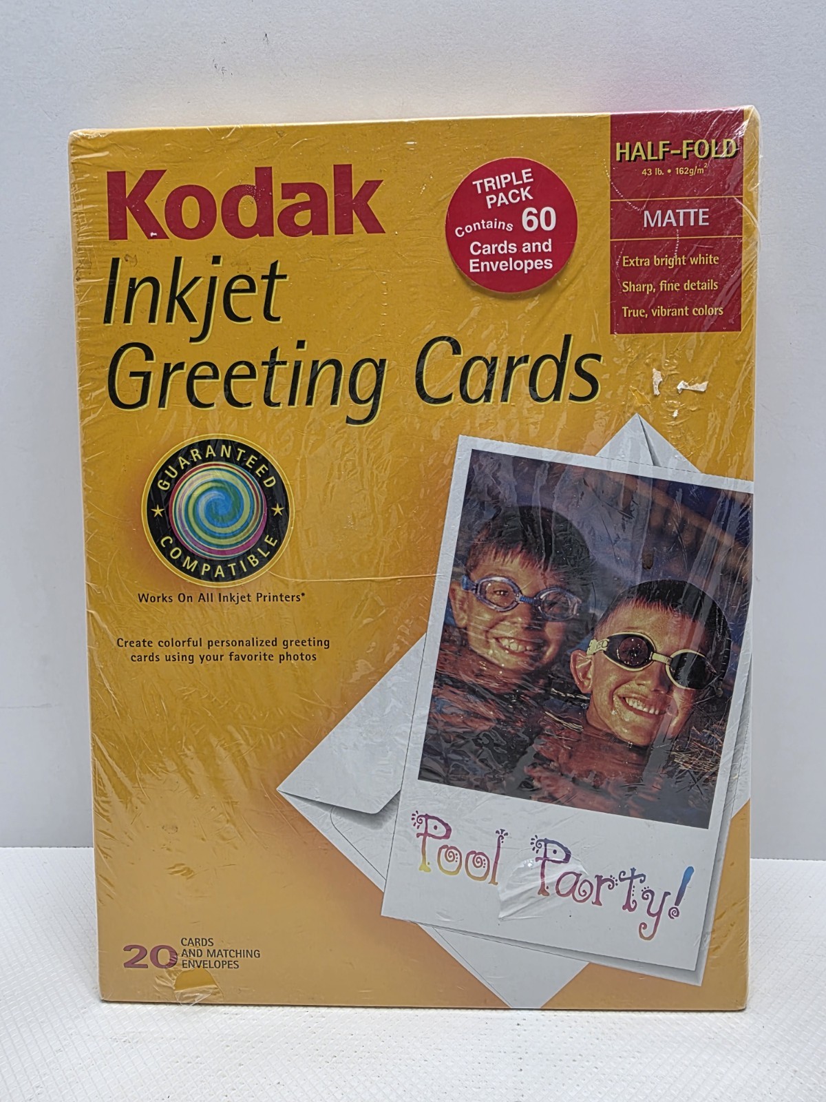 Kodak Inkjet Greeting Cards Triple Pack 60 Cards Envelopes Matte Half Fold New