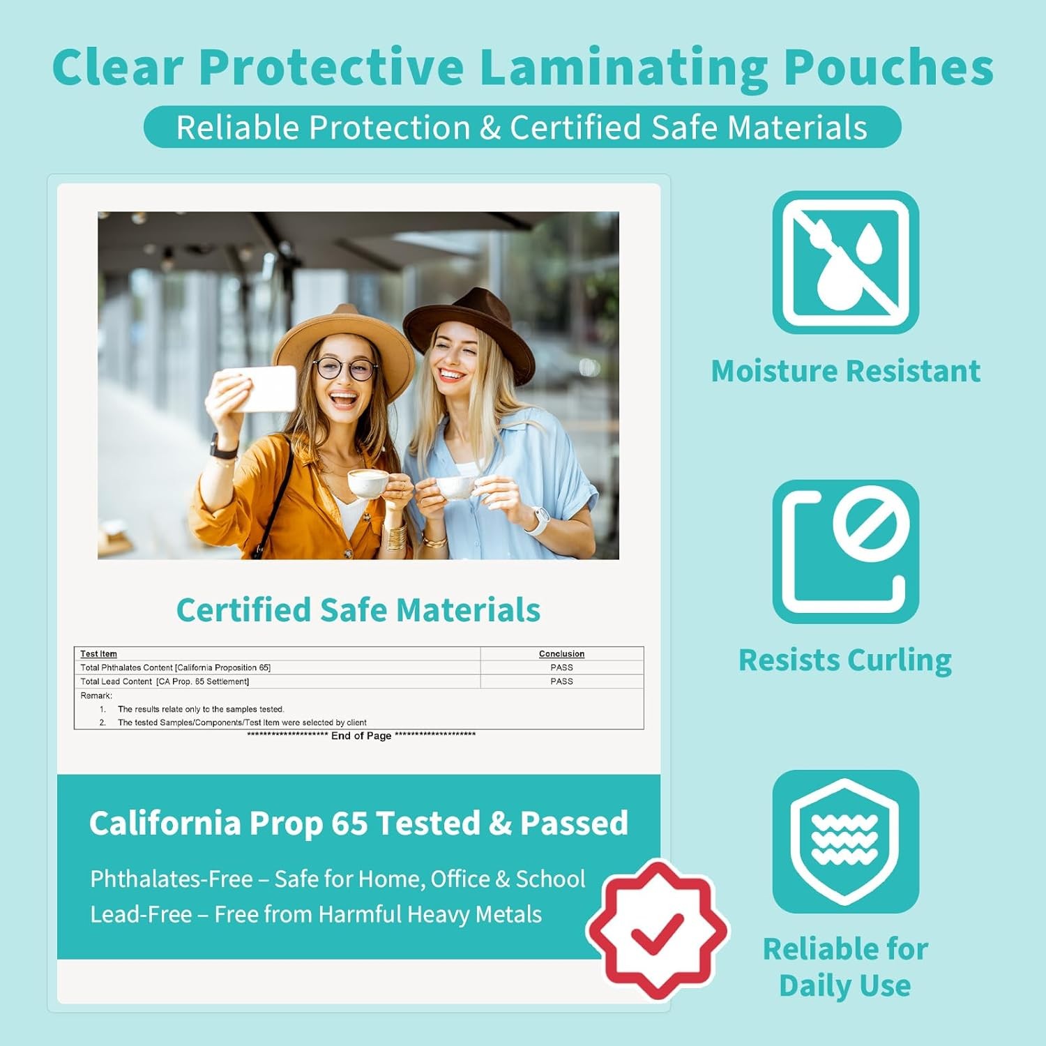 100 Pack 3 Mil Thermal Laminating Pouches, 9×11.5 Inches Laminating Sheets, for