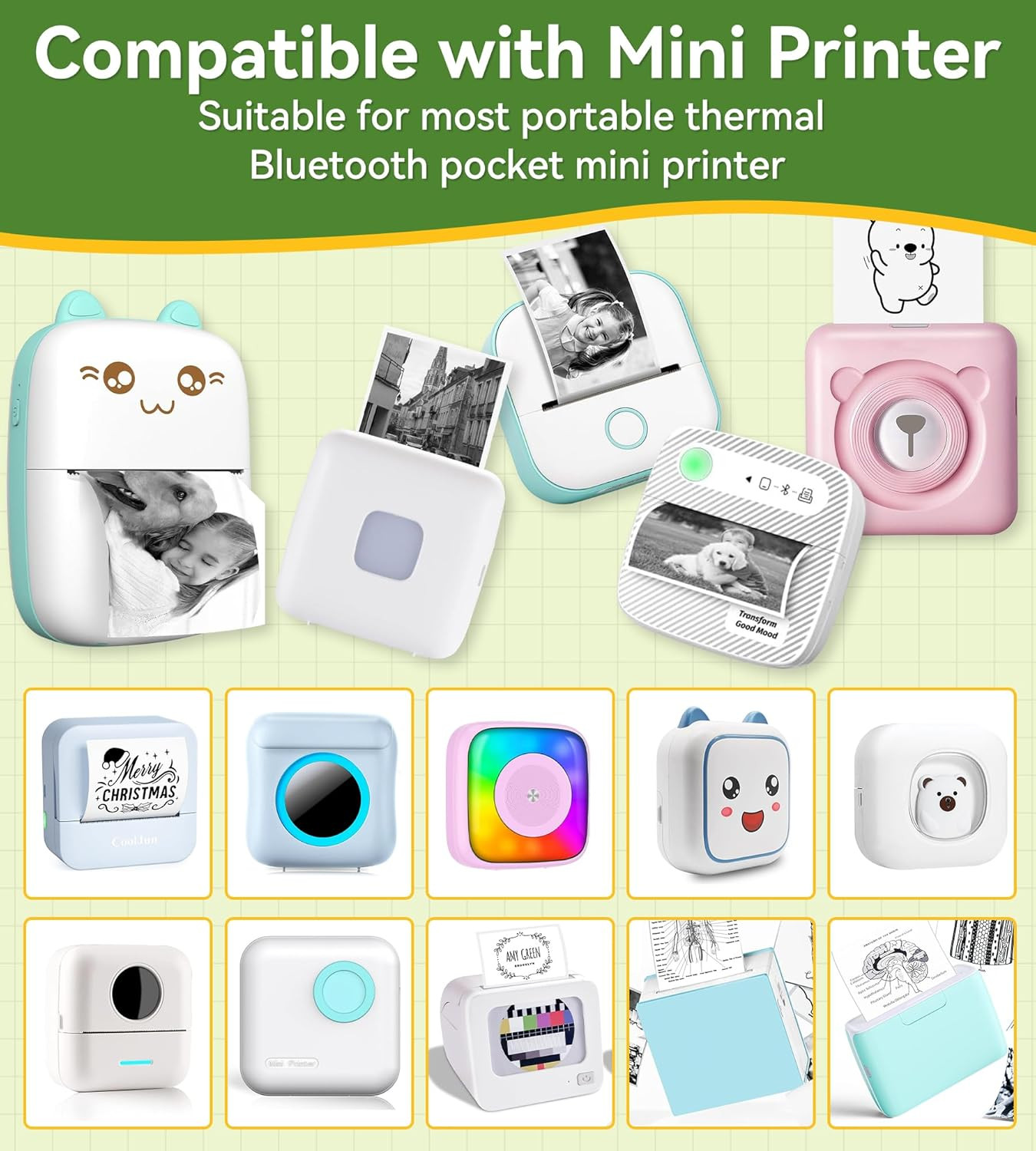 6 Roll Mini Sticker Printer Photo Paper, 57 X 30Mm Thermal Printer Paper White S