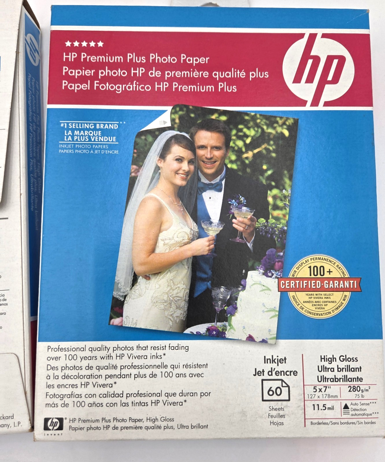 HP Premium Plus Photo Paper 5×7 Glossy Inkjet 60 Sheets 2 Boxes One Open READ