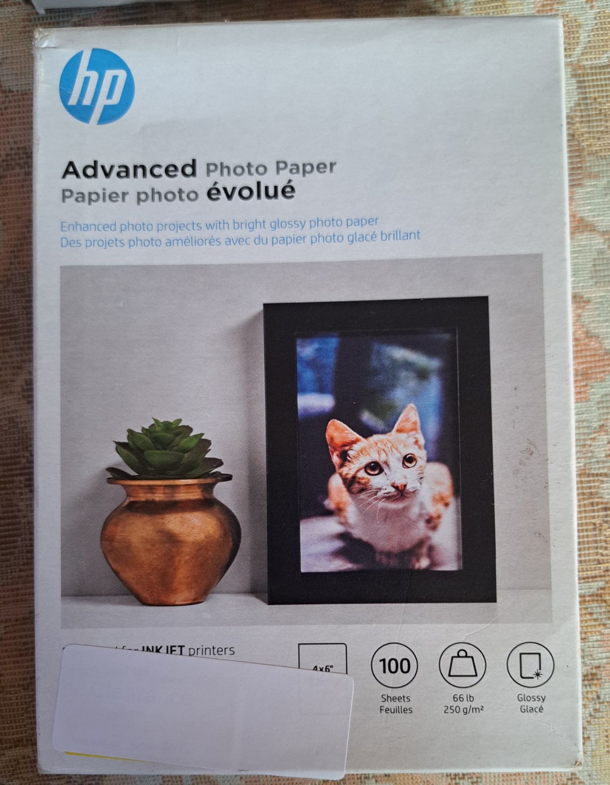 Hewlett Packard 4″ x 6″ Advanced Photo Paper Glossy Printer Paper 100 Sheets