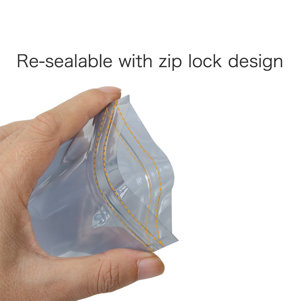HRX Package 100pcs Premium Antistatic Bag, 4 x 6 inches 4” X 6”, silver gray