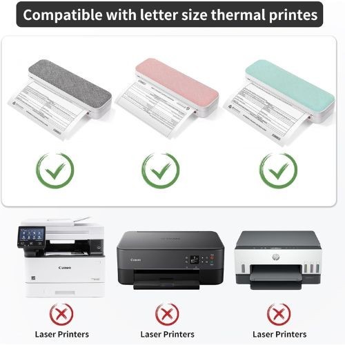 100 Sheets Thermal Printer Paper 8.5 X 11 Inch US Letter Size Thermal Paper