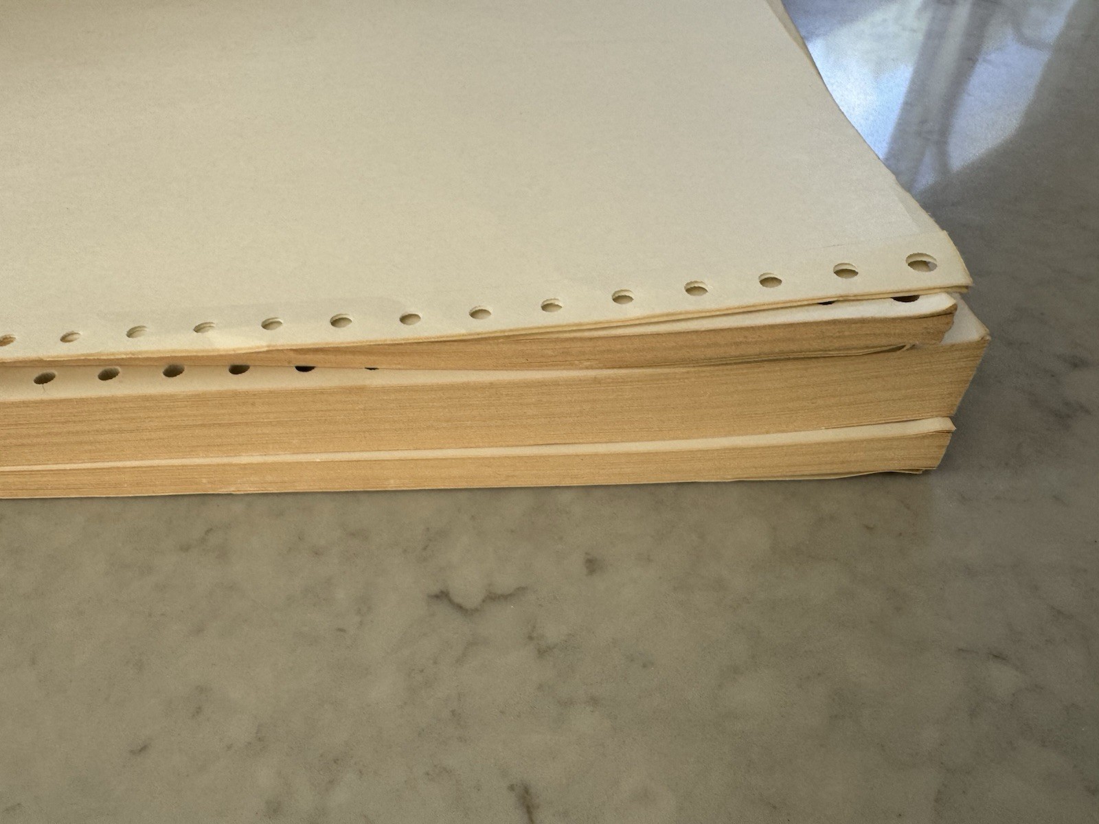 Vtg80s Dot Matrix Continuous Computer Printer Paper Old Stock Hundreds Of Sheets