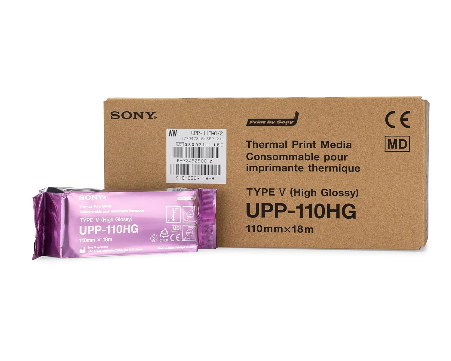 Sony UPP-110HG Thermal Print Media Video Imaging Paper 1Box (10 Rolls)