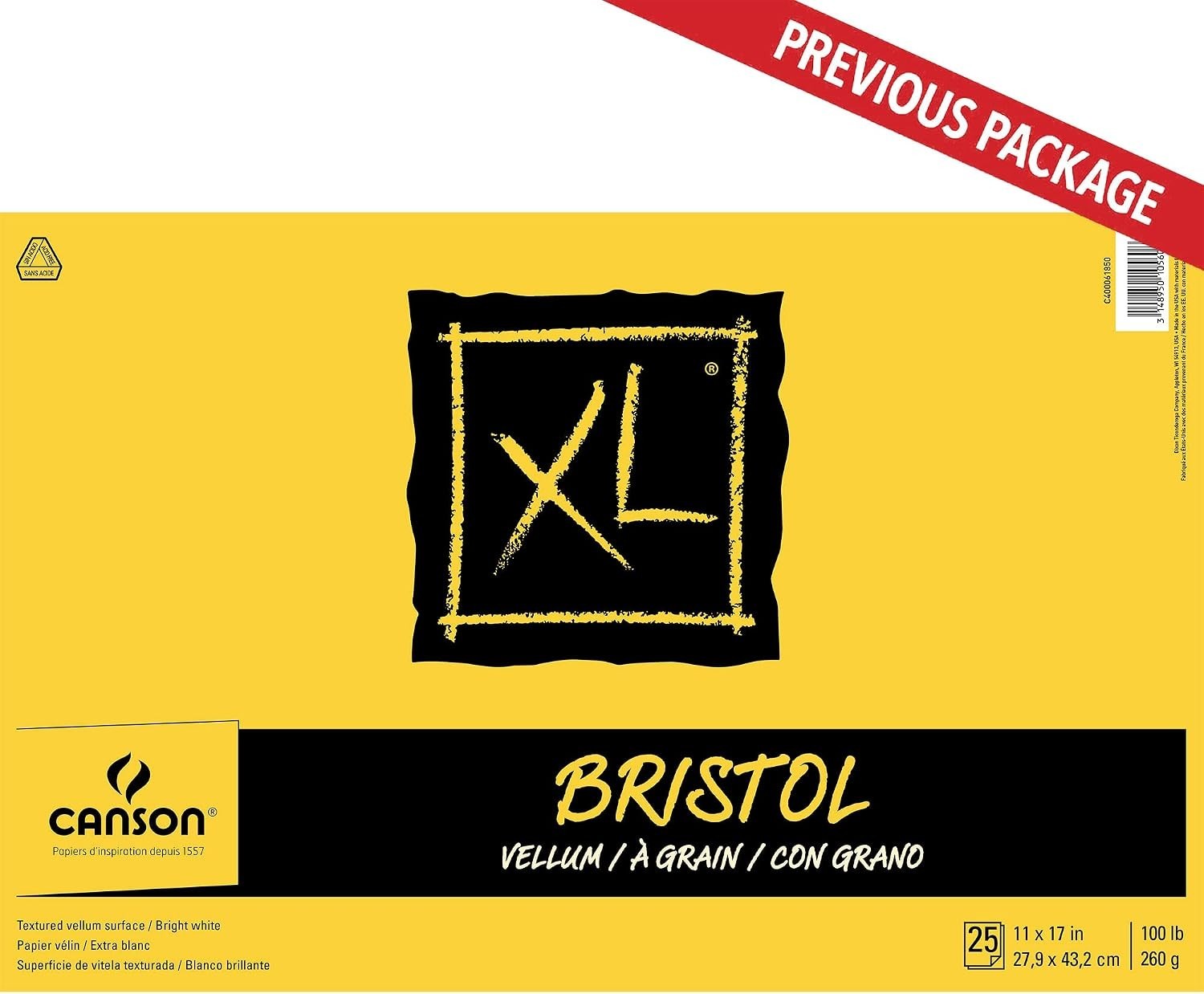 XL Series Bristol Paper, Vellum Finish, 11×17 – 25 Sheets