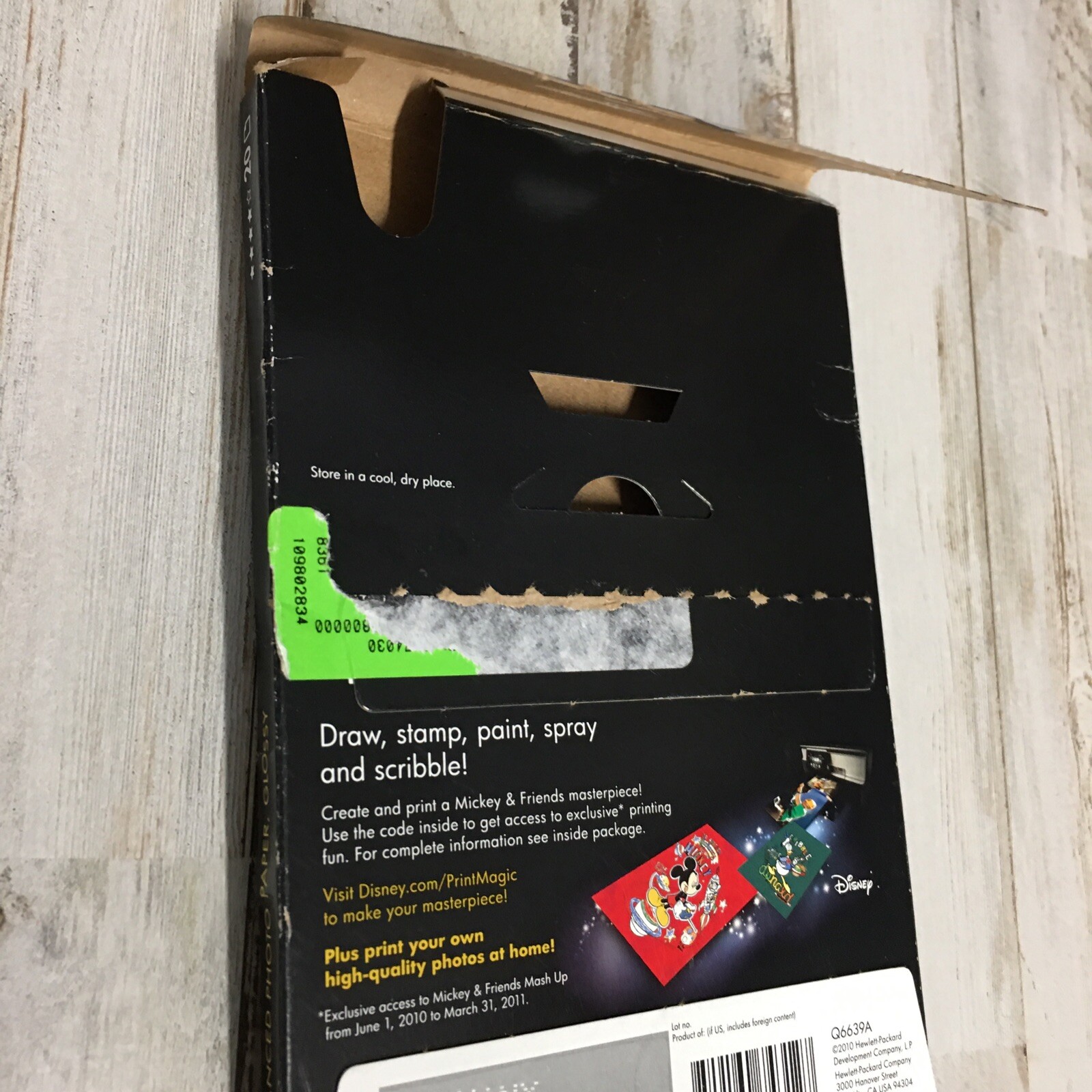 HP Advanced 4 X 6 Glossy Photo Paper Mickey Mouse On Box Cover 38 Sheets Total