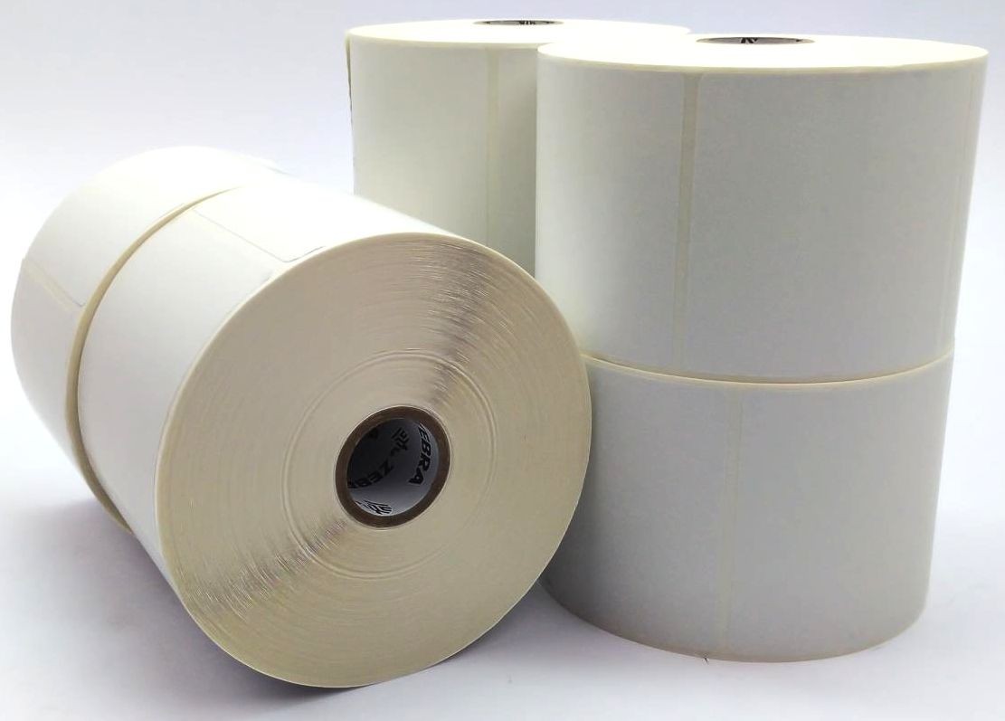 Zebra Thermal Transfer Labels 3″ x 3″ Adhesive White 95497 Genuine – 12 Rolls