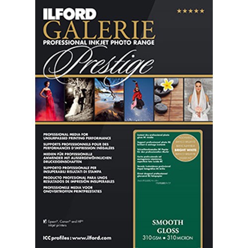 Ilford GALERIE Prestige Smooth Glossy Paper 11×17 25 Sheets 310gsm