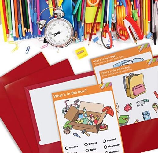 2 Pocket Glossy Laminated RED Paper Folders, Letter Size, Red Paper Portfolios