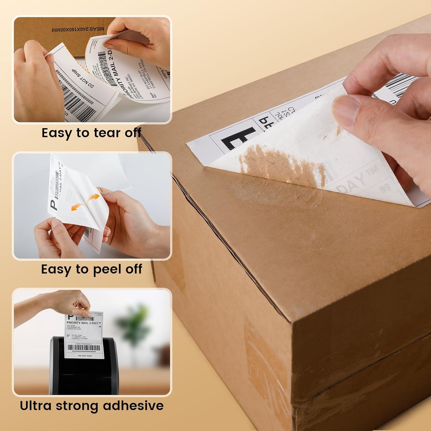 500/1000PCS 4×6 Direct Thermal Shipping Label VRETTI MUNBYN Phomemo Lot