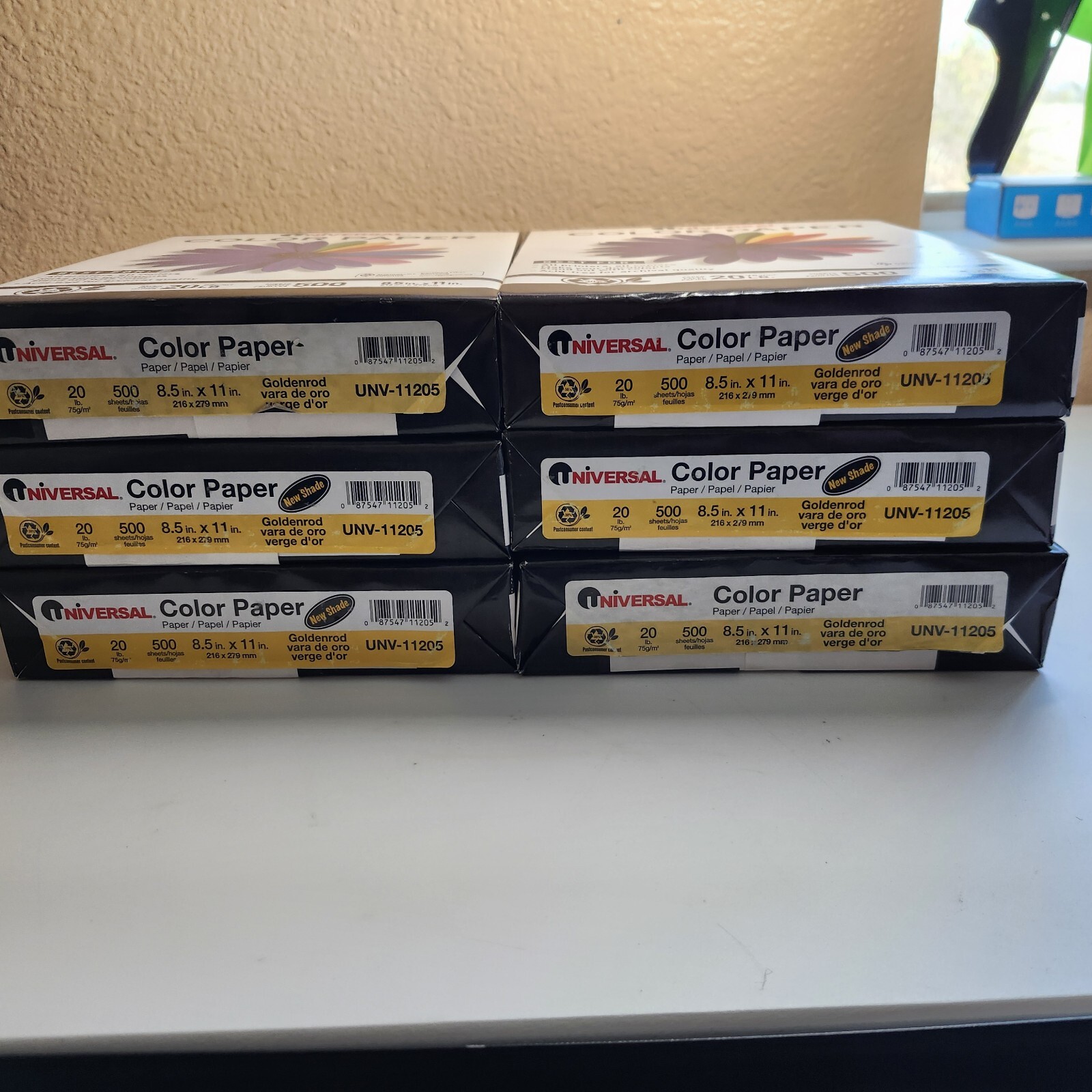Universal Colored Paper 8.5×11 Goldenrod, 20lb, 500sheets/Ream UNV-11205
