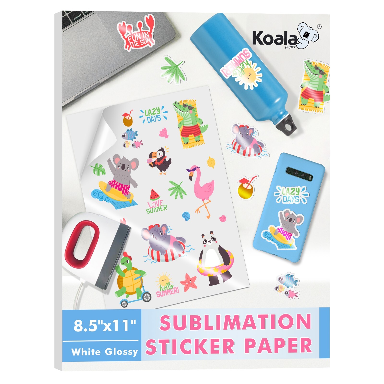 Lot 25-75 Koala Glossy White Sublimation Sticker Paper Waterproof Vinyl Sheets