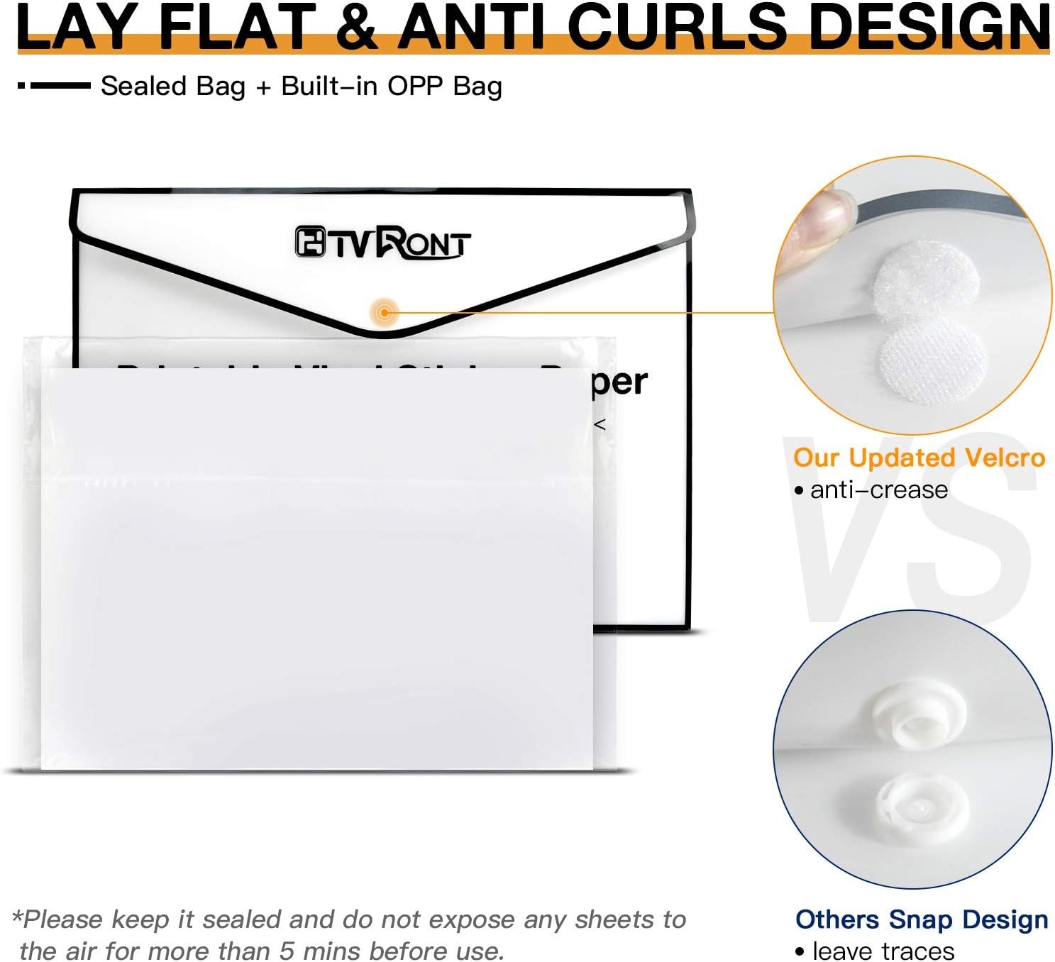 HTVRONT Printable Vinyl for Inkjet Printer & Laser Printer Glossy White 8.5″x11″