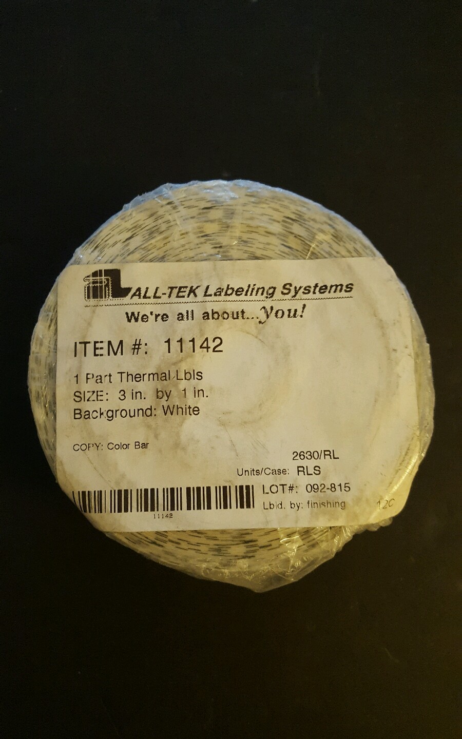 All-Tek Labeling Systems Thermal Labels 3inx1in #1142 White Background 2630/rl