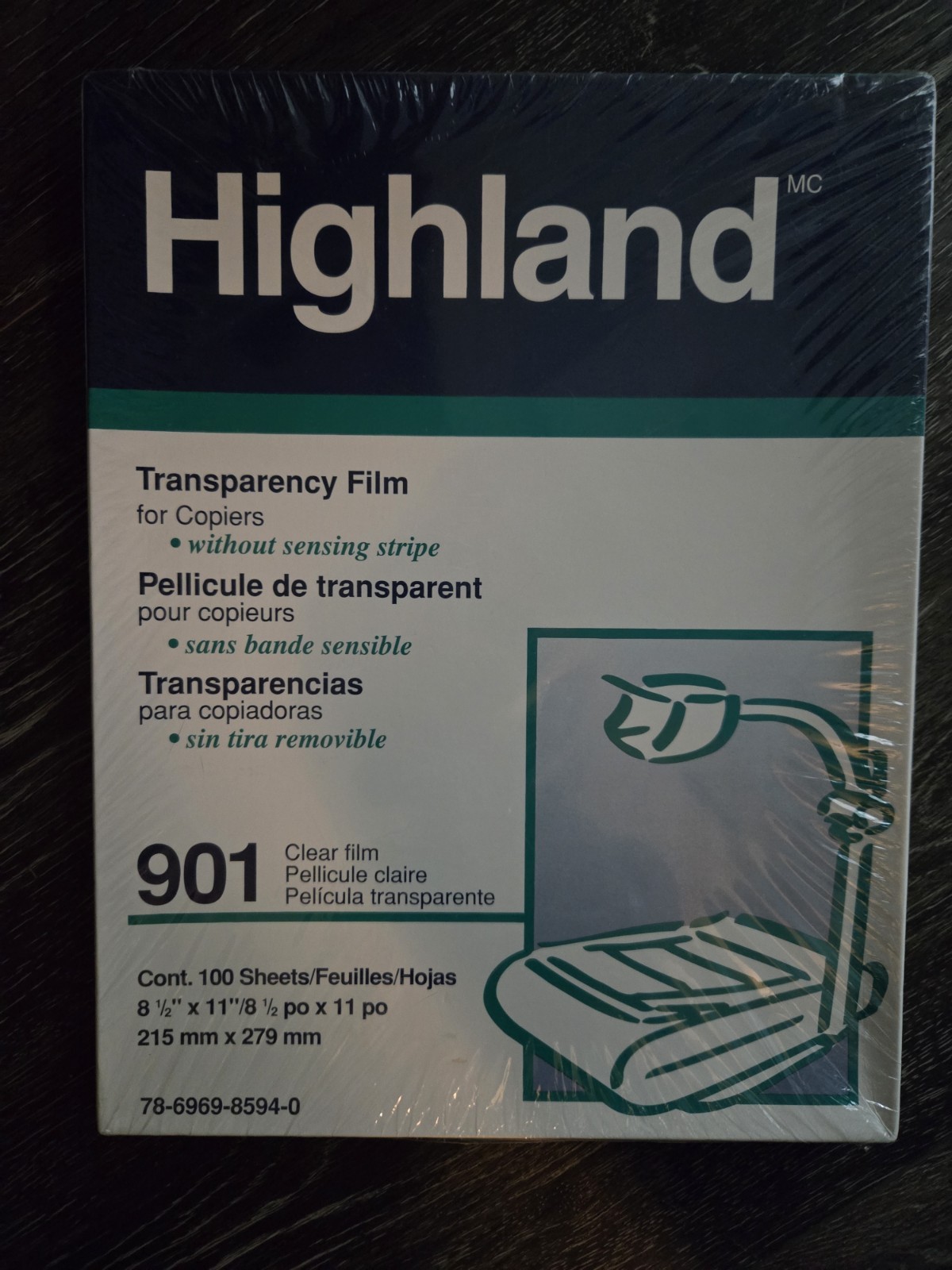HIGHLAND Transparency Film For Copiers 901 Clear 100 Sheets 8.5×11 NEW & Sealed
