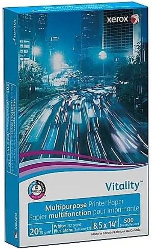 500 Sheets of Vitality Legal Size White Printer Paper – Double-Sided Use