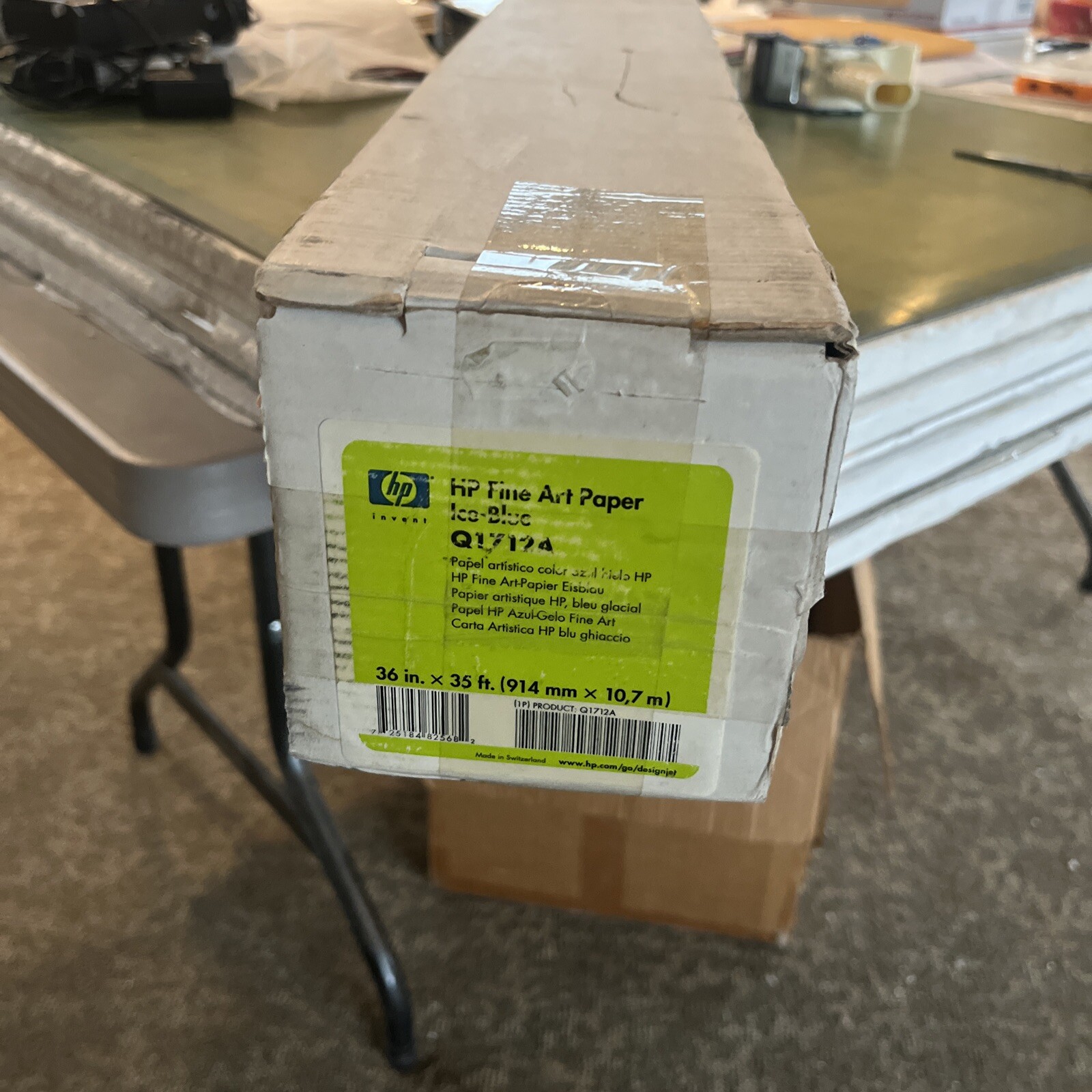 New Q1712A Fine Art Paper ICE BLUE 140gsm (36″ x 35′ Roll); NIB