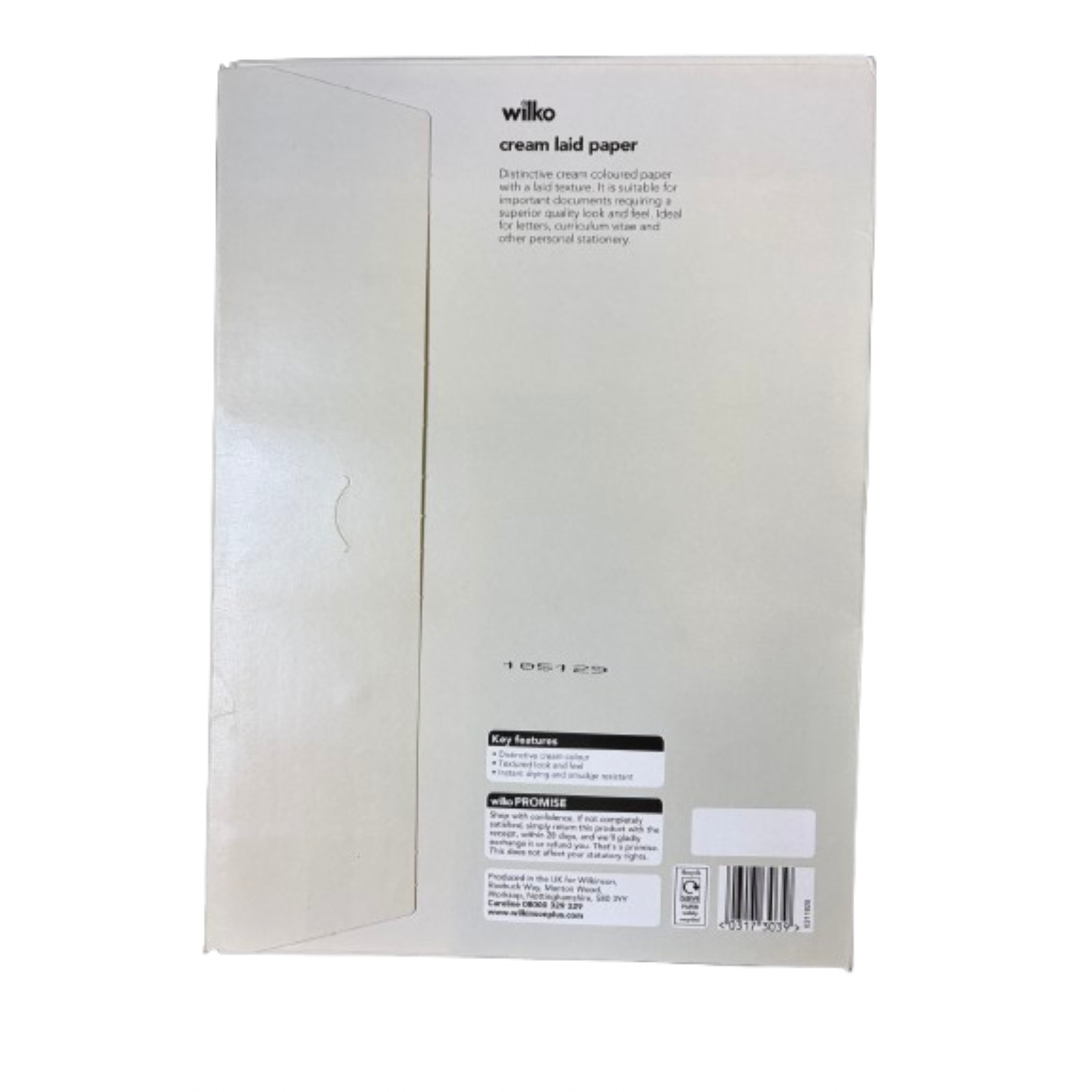 Wilko Cream Laid Paper A4 x 50 Sheets – 100GSM