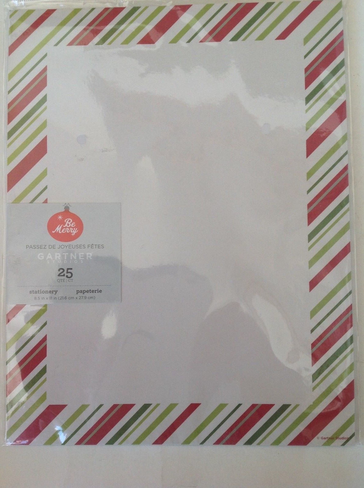 Gartner Computer Print Paper 25 Sheets Christmas Peppermint Border 8.5×11