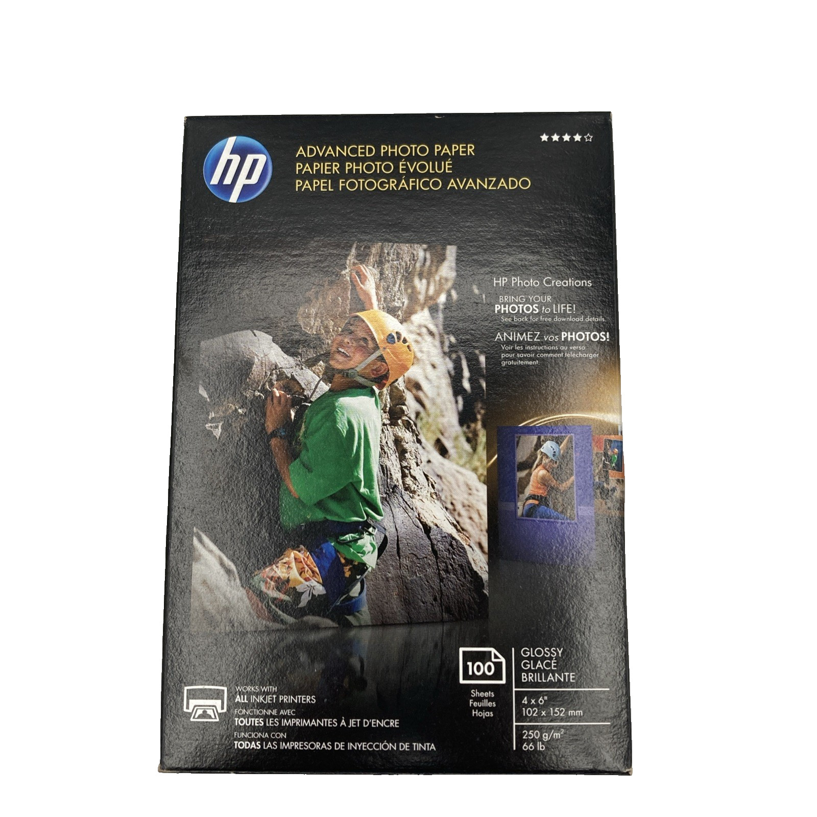 HP Advanced Photo Paper Glossy 4×6” 100 Sheets New Sealed