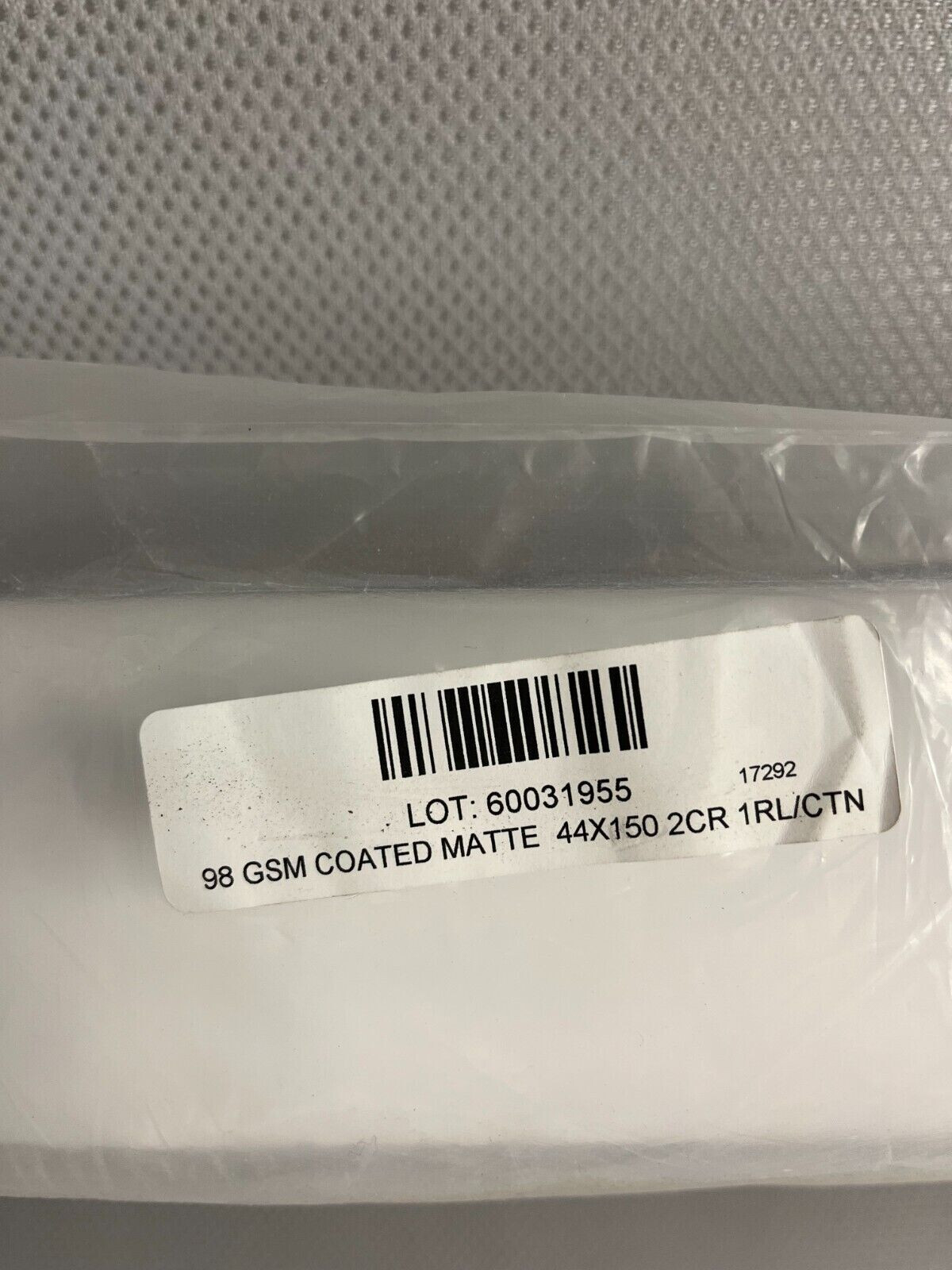 98 GSM Coated Matte 44×150 2cr 1RL/CTN 17292 **LOCAL PICKUP ONLY**