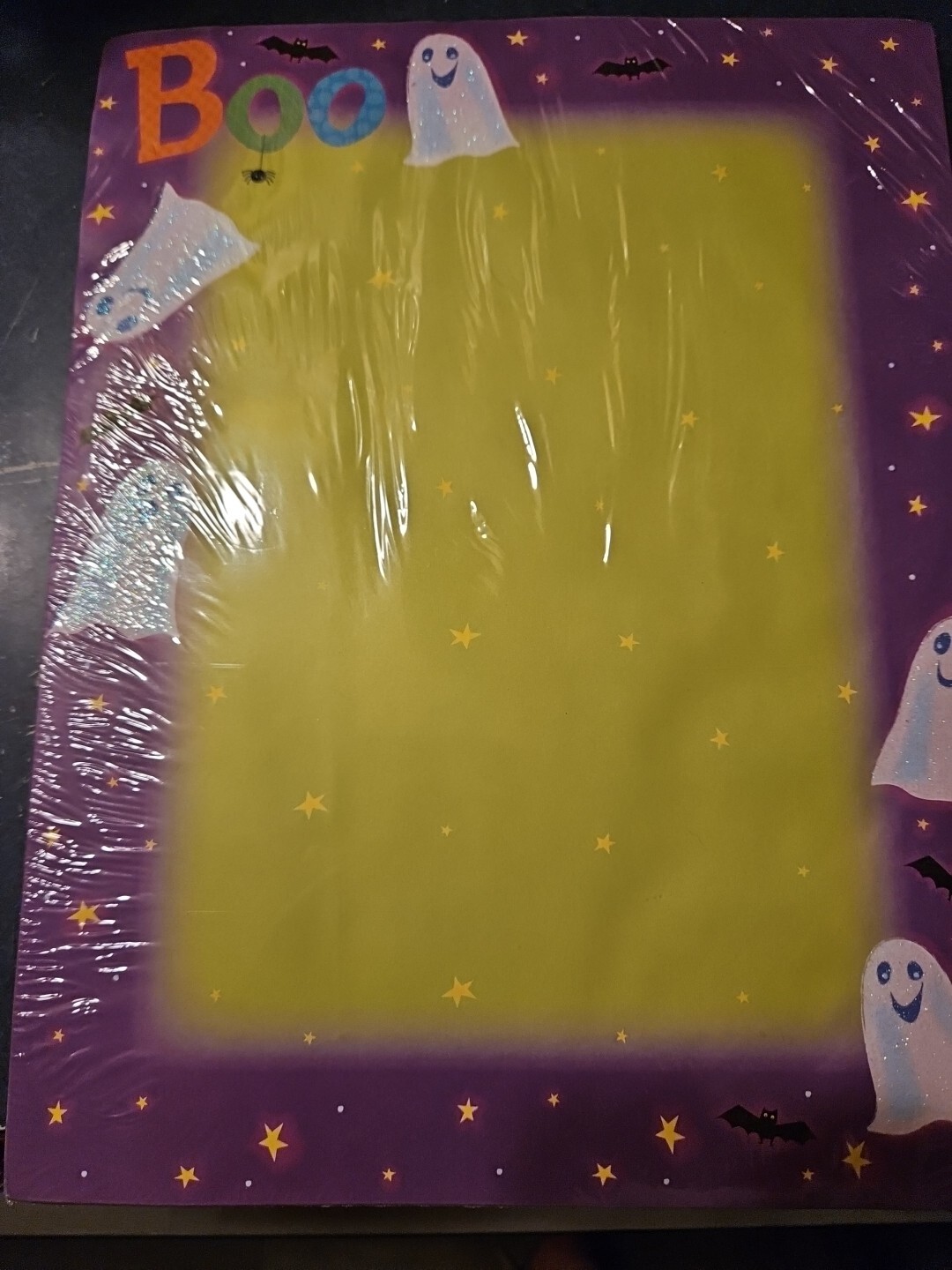 Geographics 25pc Letterhead Halloween Paper Ghost Glitter Bats BOO Purple Green