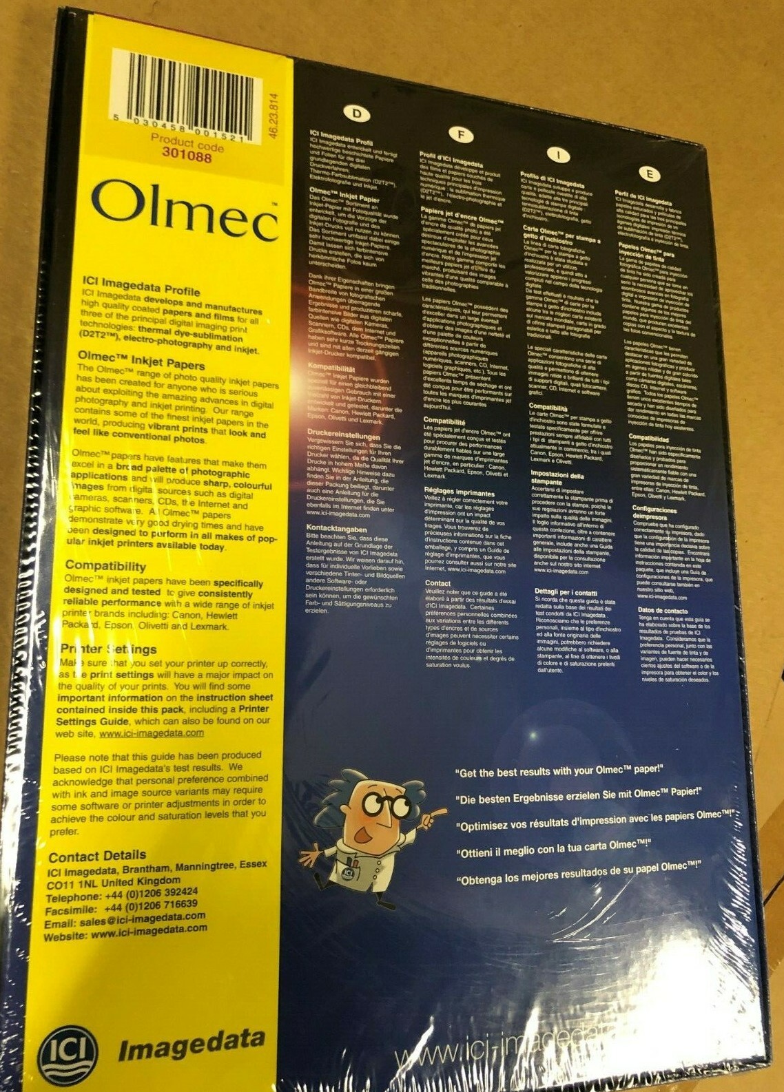 Olmec Photo Inkjet Paper Semi Gloss A4 8.3″ x 11.7″, 50 sheet box, 270gsm Epson