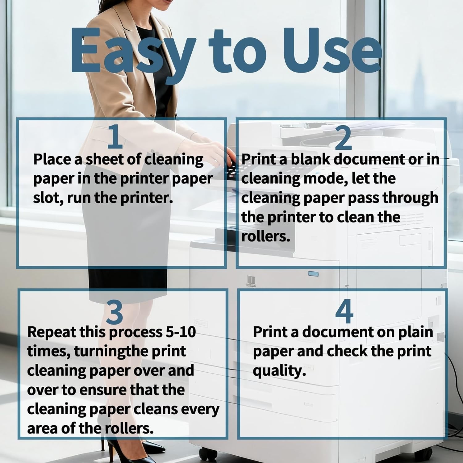 Printer Cleaning Sheets 15-Pack-【Removes Ink, Dust, Dirt & Debris】8.5 x 11 In…