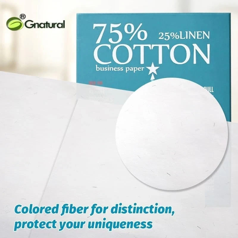 75% Cotton 25% Linen Paper, 85gsm Inkjet Printing 8.5″×11″, White