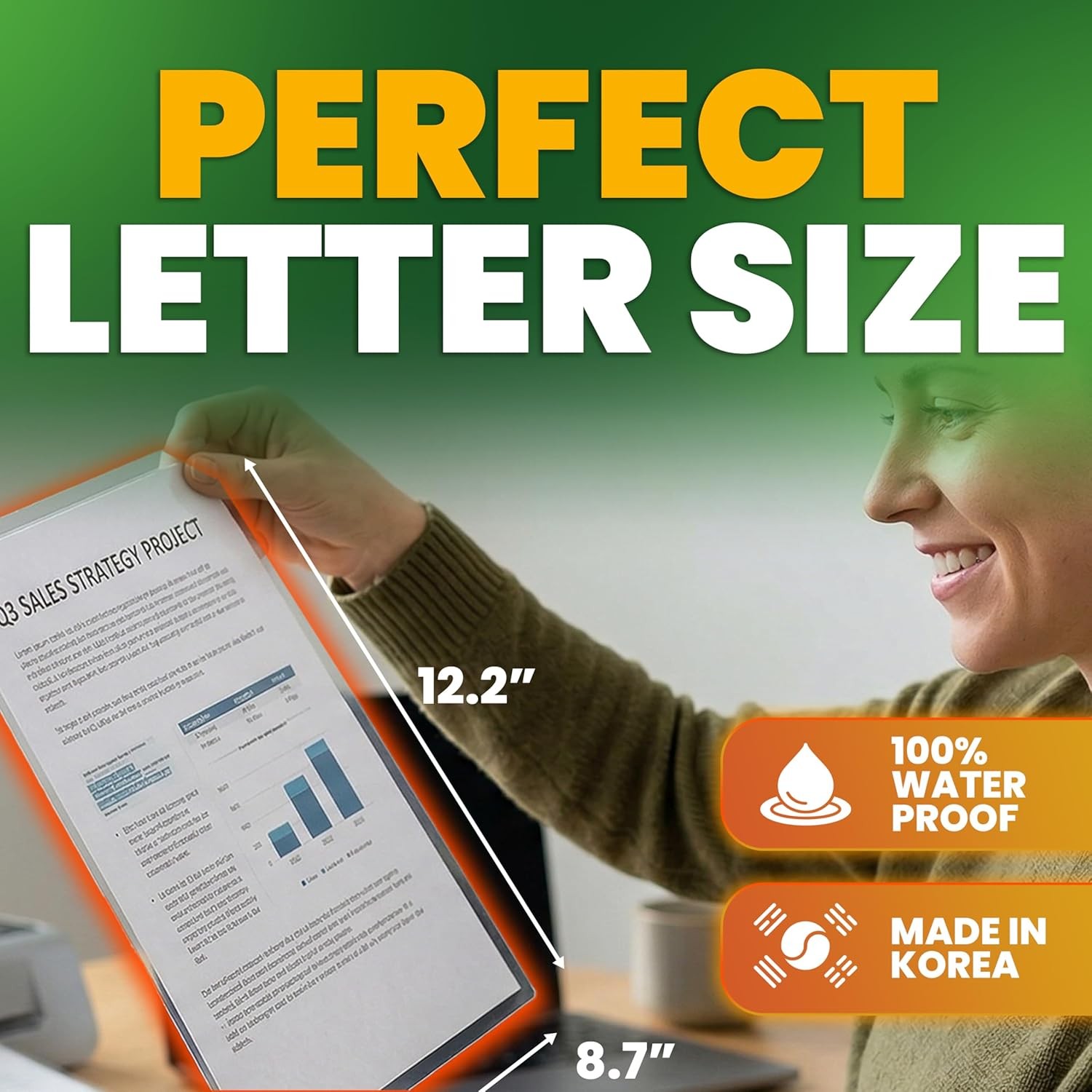 5mil Self-Adhesive Laminating Sheets 20 Pack, Letter Size, 8.7 x 12.2 Inches