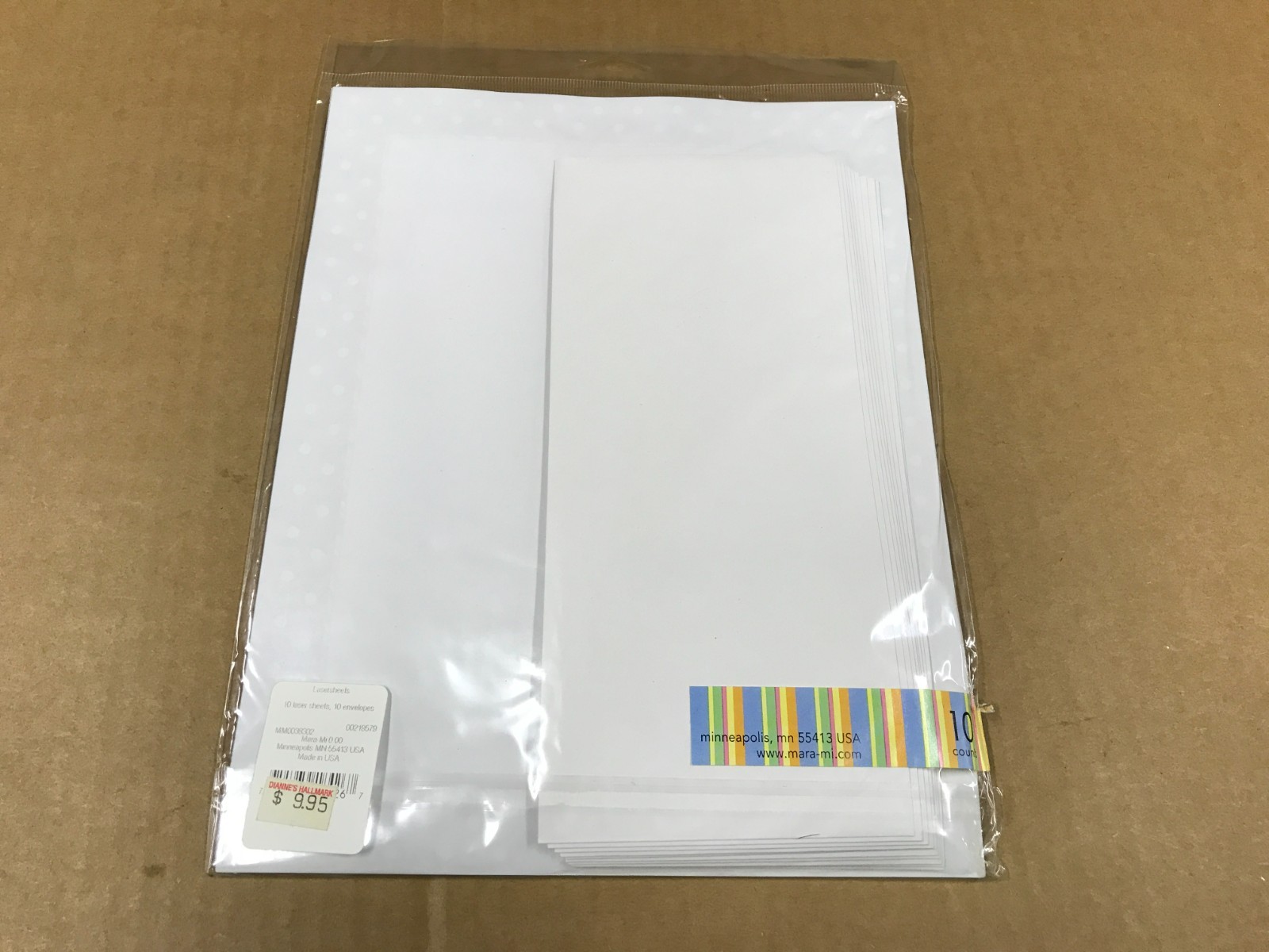 New Mara Mi Pack Of 10 Lasersheets & Envelopes – Polka Dot Border