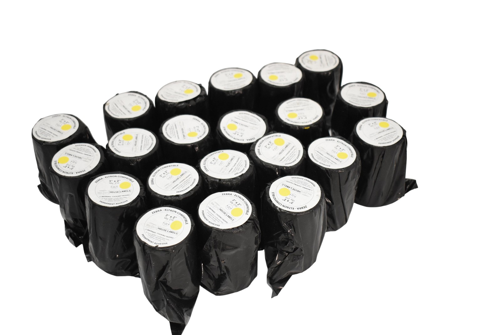 21 pc House Labels 3×2 Yellow Label Rolls For Zebra Eltron 3/4″ Core 210 Labels