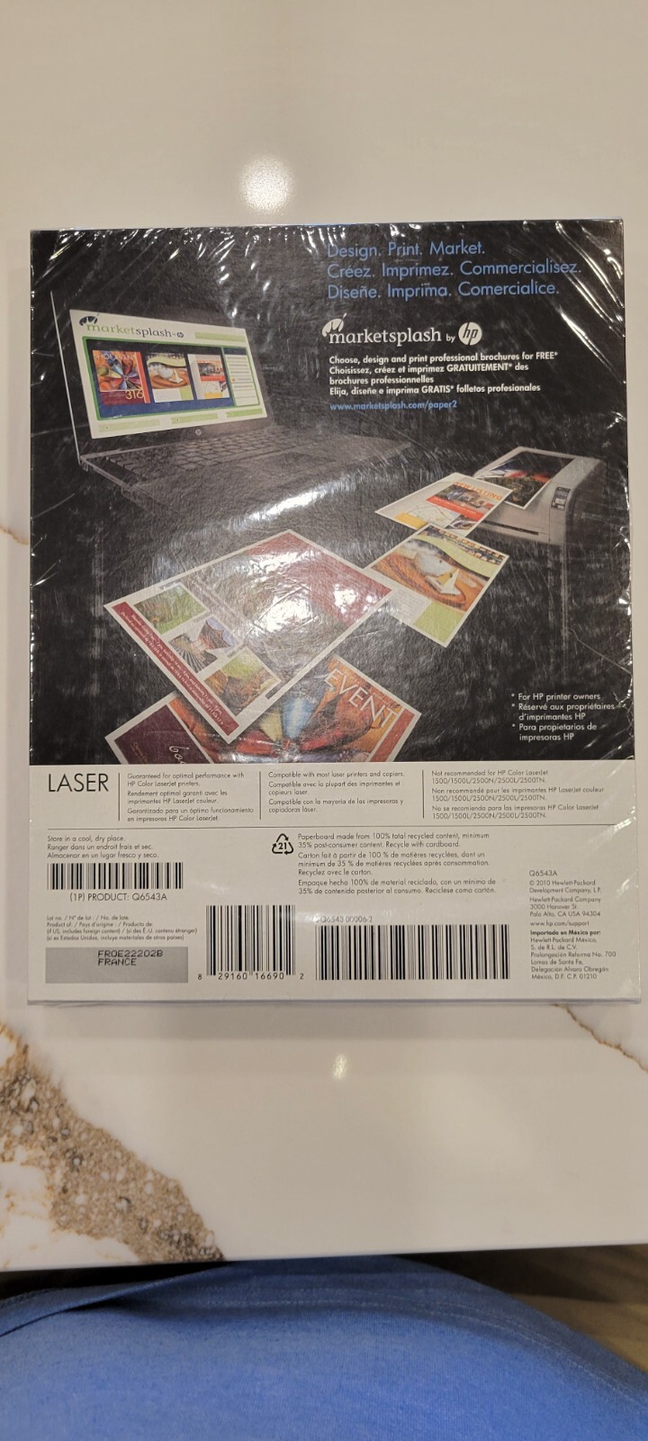 HP Color Laser Brochure Paper 40lb 150g/m Q6543A 150 sheets/Pack 150g, Matte