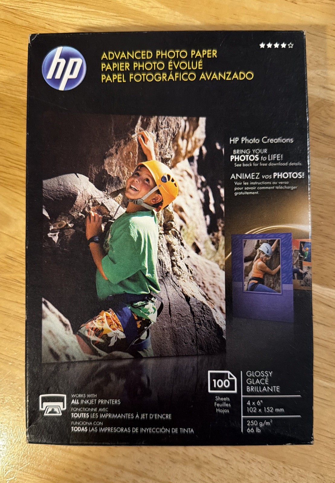 HP Advanced Photo Paper 4X6 Glossy Q6638A 100 Sheets New In Box