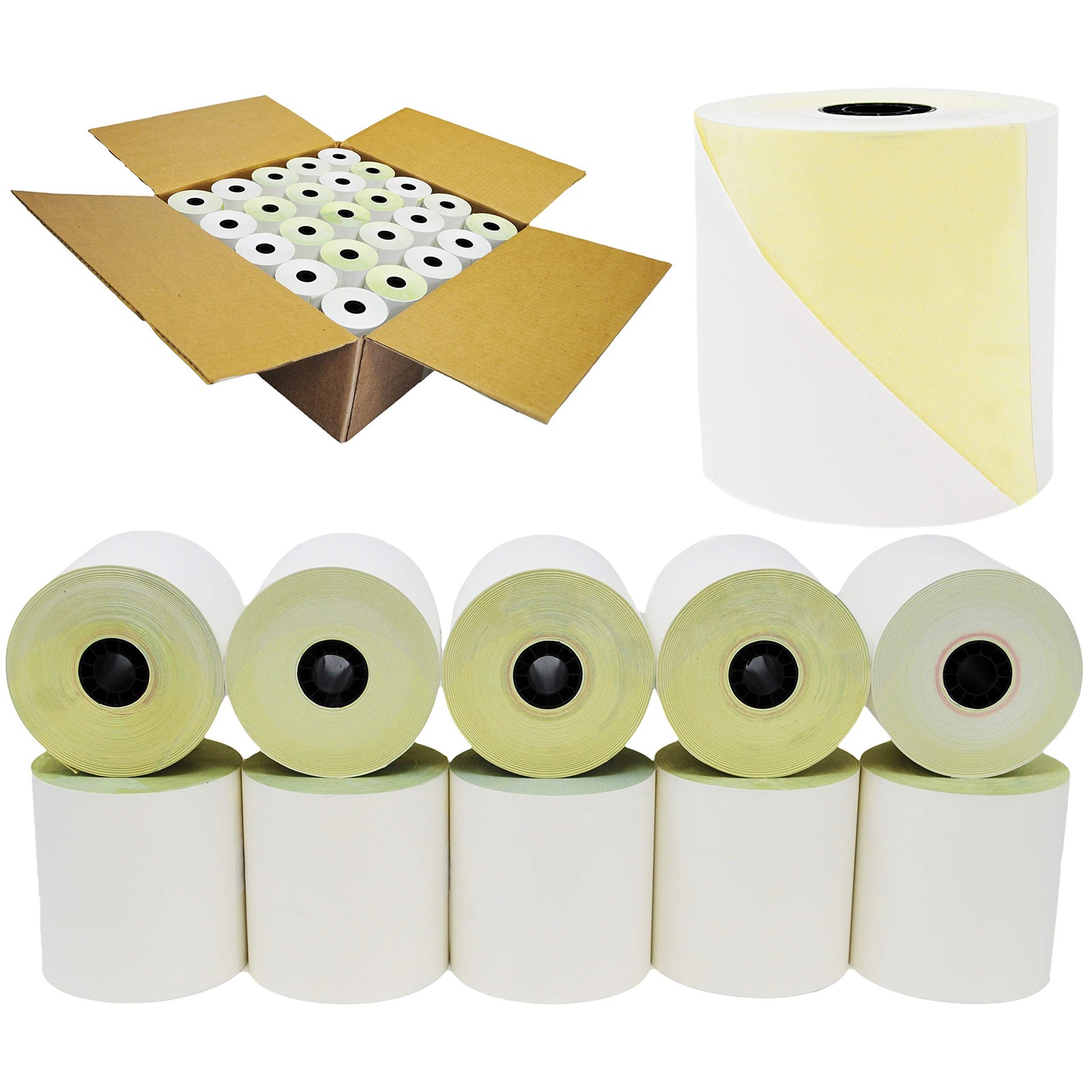 BuyRegisterRolls 2 Ply Carbonless Rolls 3 X 100 Feet 1 Case – 50 Rolls, White