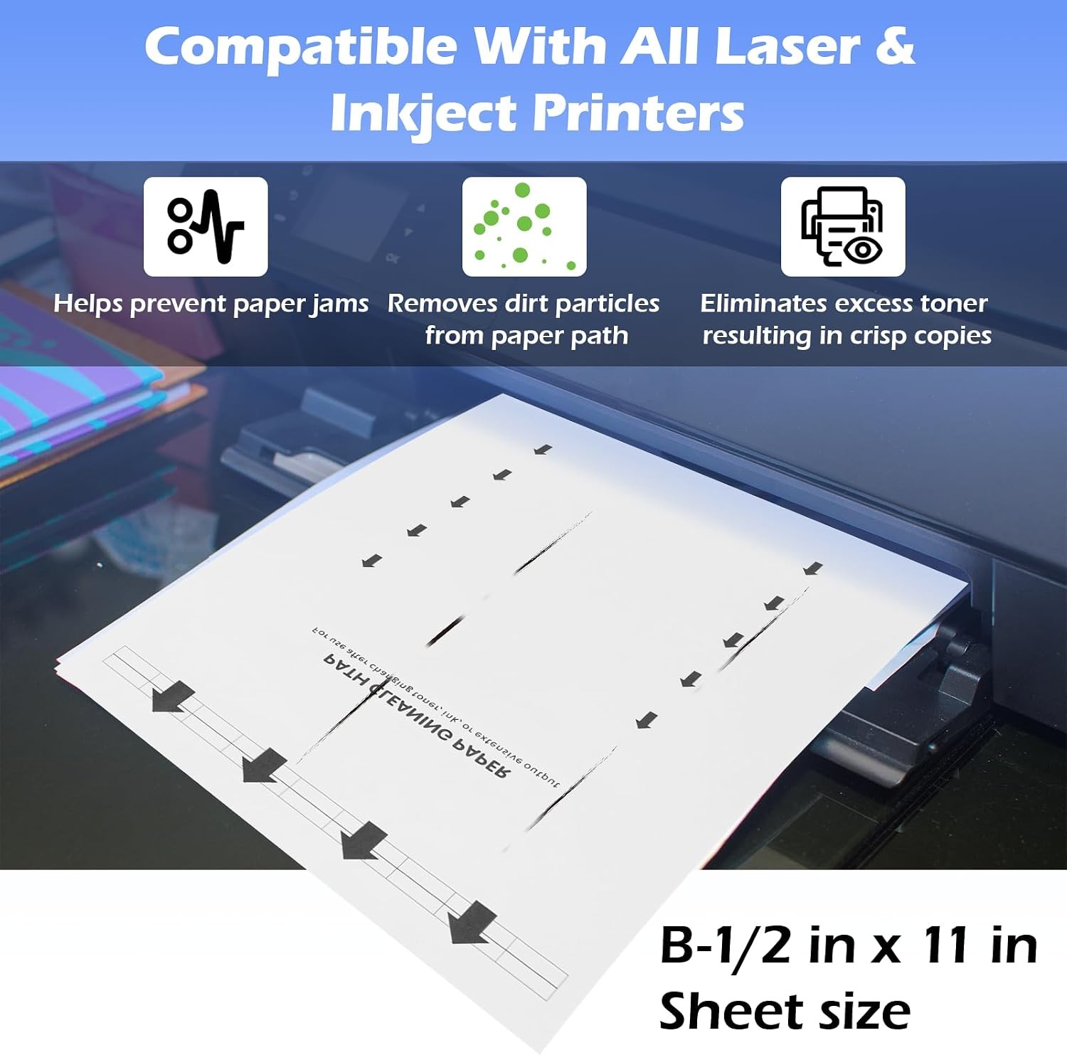 Printer Cleaning Sheets, Letter Size, 15 Pack Laser & Inkjet