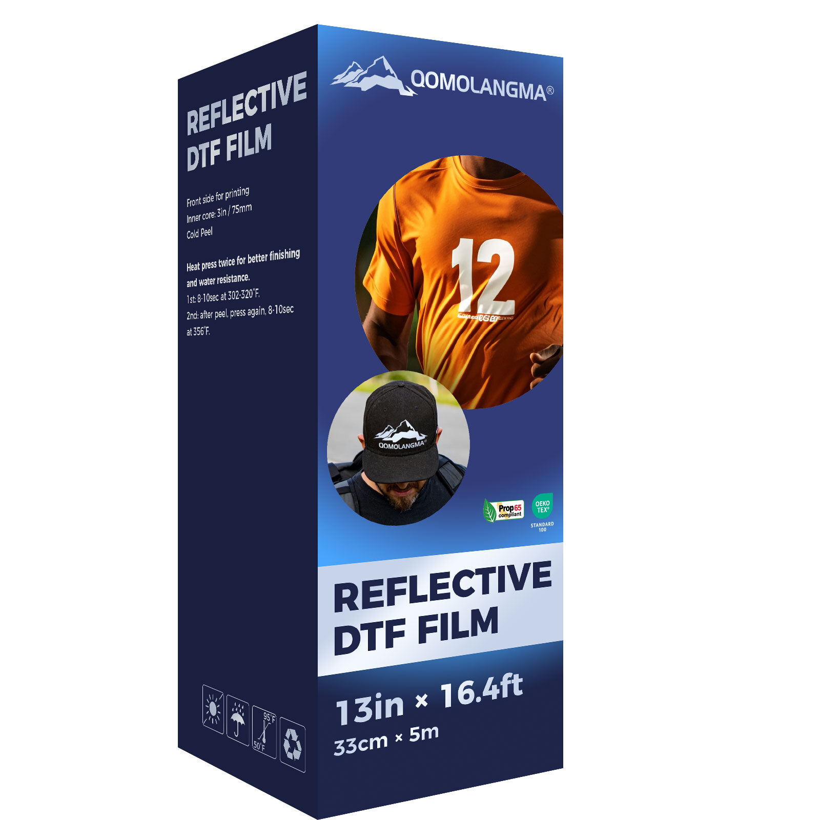 Wholesale 13in Reflective Colorful Pet DTF Film Roll Cold Peel 160u Thickness