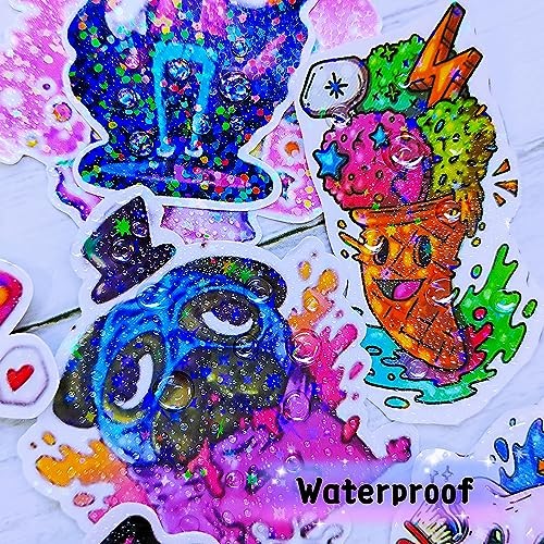 36 Sheets Holographic Sticker Paper rainbow,clear,stars,glitter,gem,sand stars