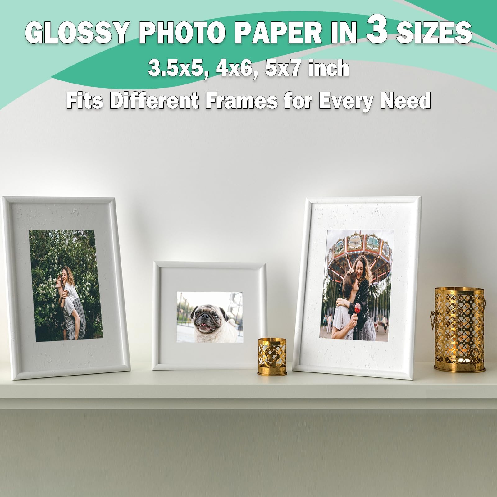 Glossy Photo Paper 3.5×5, 4×6, 5×7, Photo Printer Paper for Inkjet, 150 Bulk …
