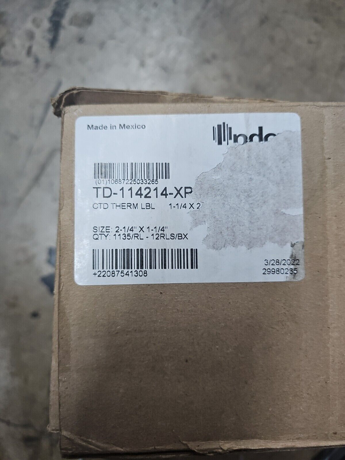 Blank Label Legend White / Gray Thermal Paper 1-1/4″ x 2-1/4″ (12 rolls)