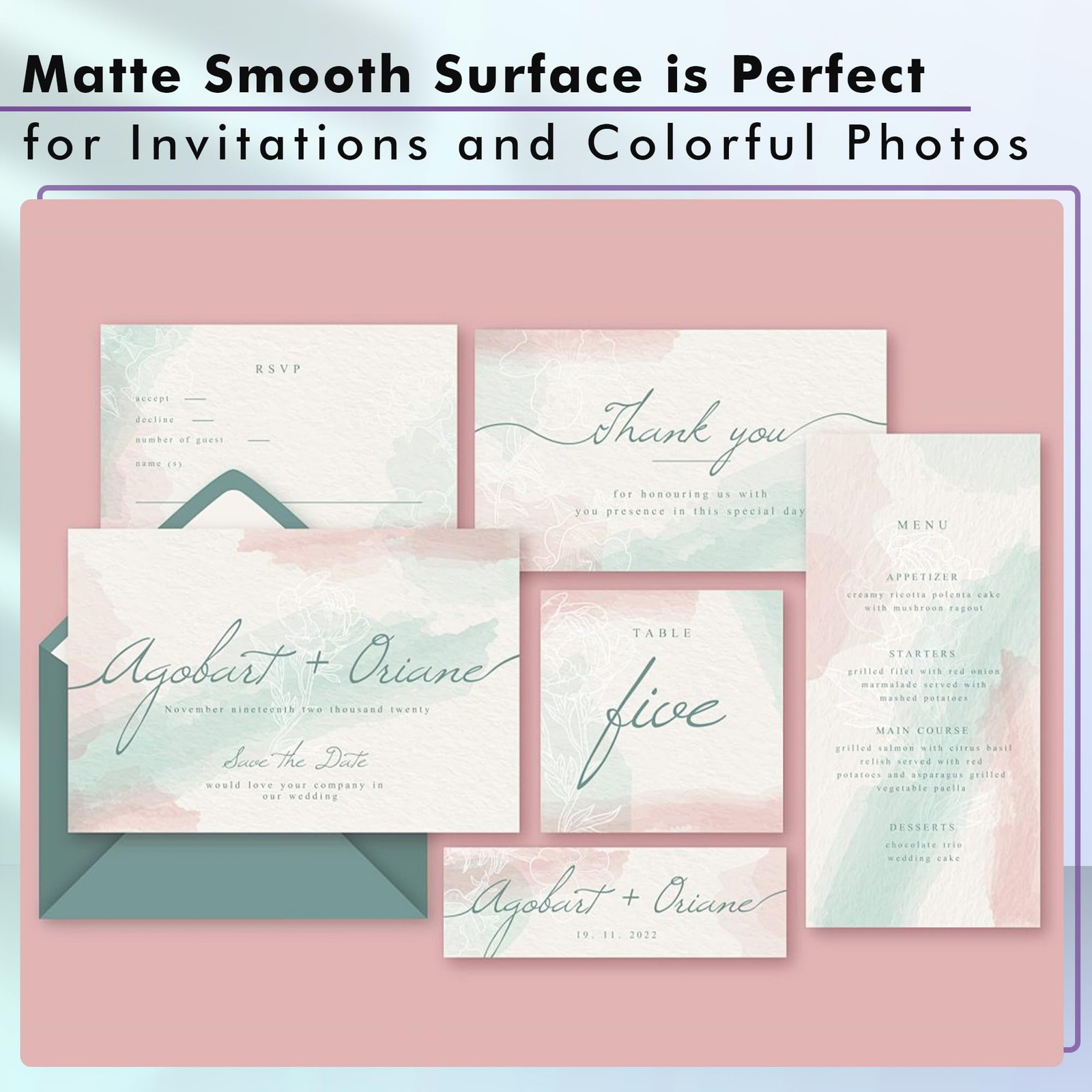 100 PCS Photo Paper Matte Coated 4×6 Inch Fits Inkjet Printer 48LB Sheets