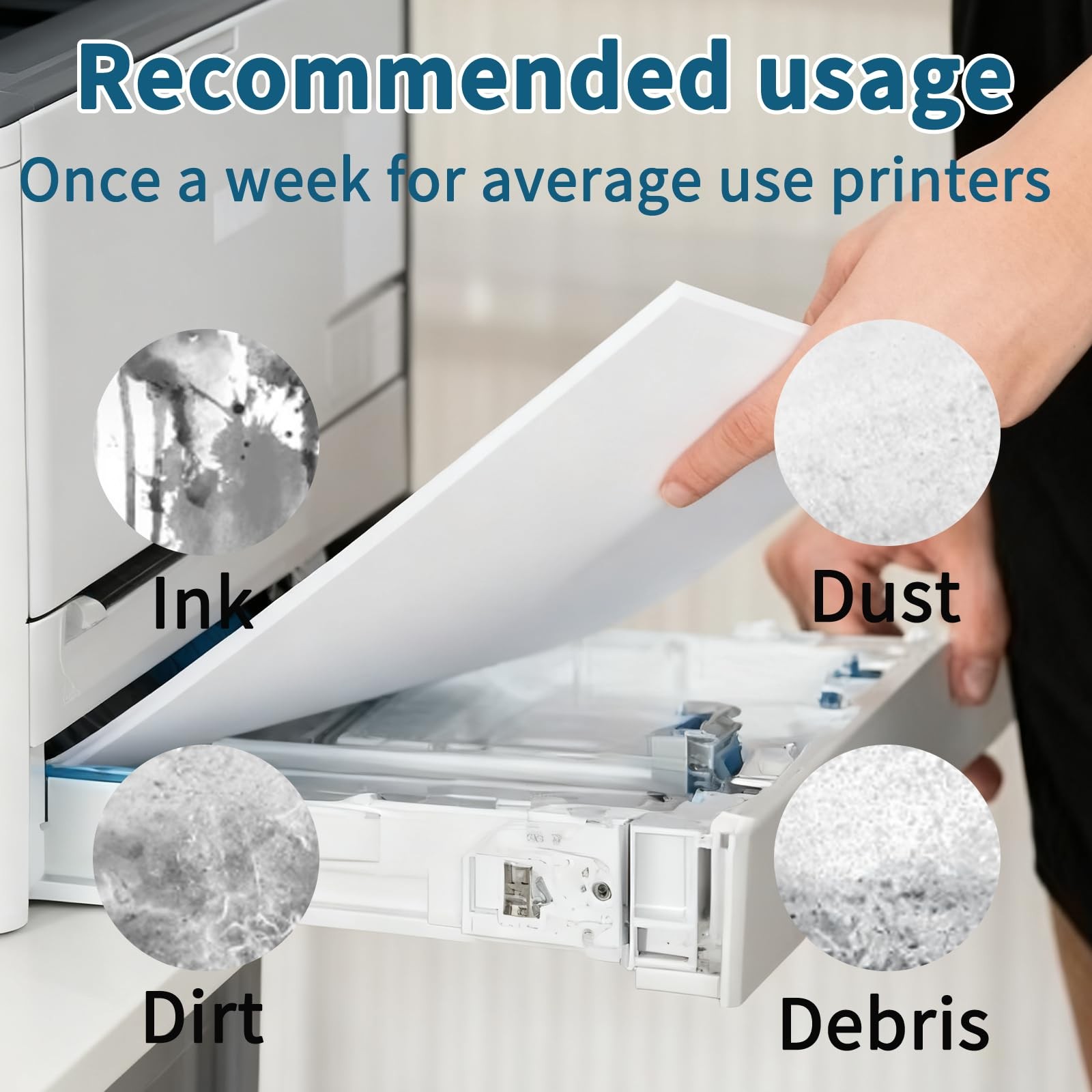 Printer Cleaning Sheets 15-Pack-【Removes Ink, Dust, Dirt & Debris】8.5 x 11 In…