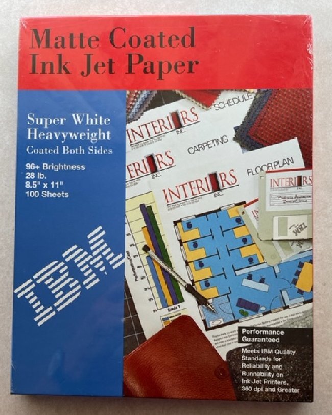 IBM 100Sheet SuperHeavyWeight MatteCoated 28lb Inkjet Paper Bright 8.5×11