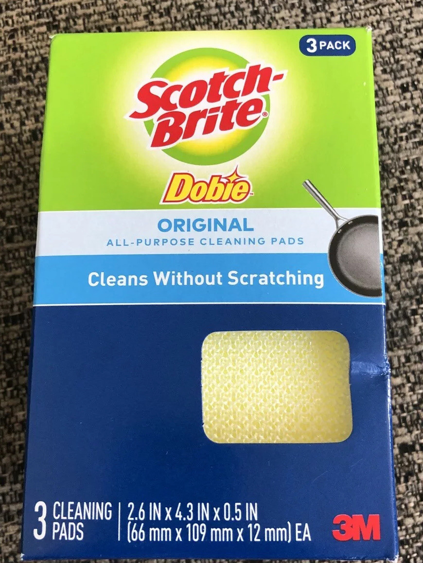 NEW! SCOTCH-BRITE Dobie Cleaning Pad 3-Pack! 723-2F Free Shipping