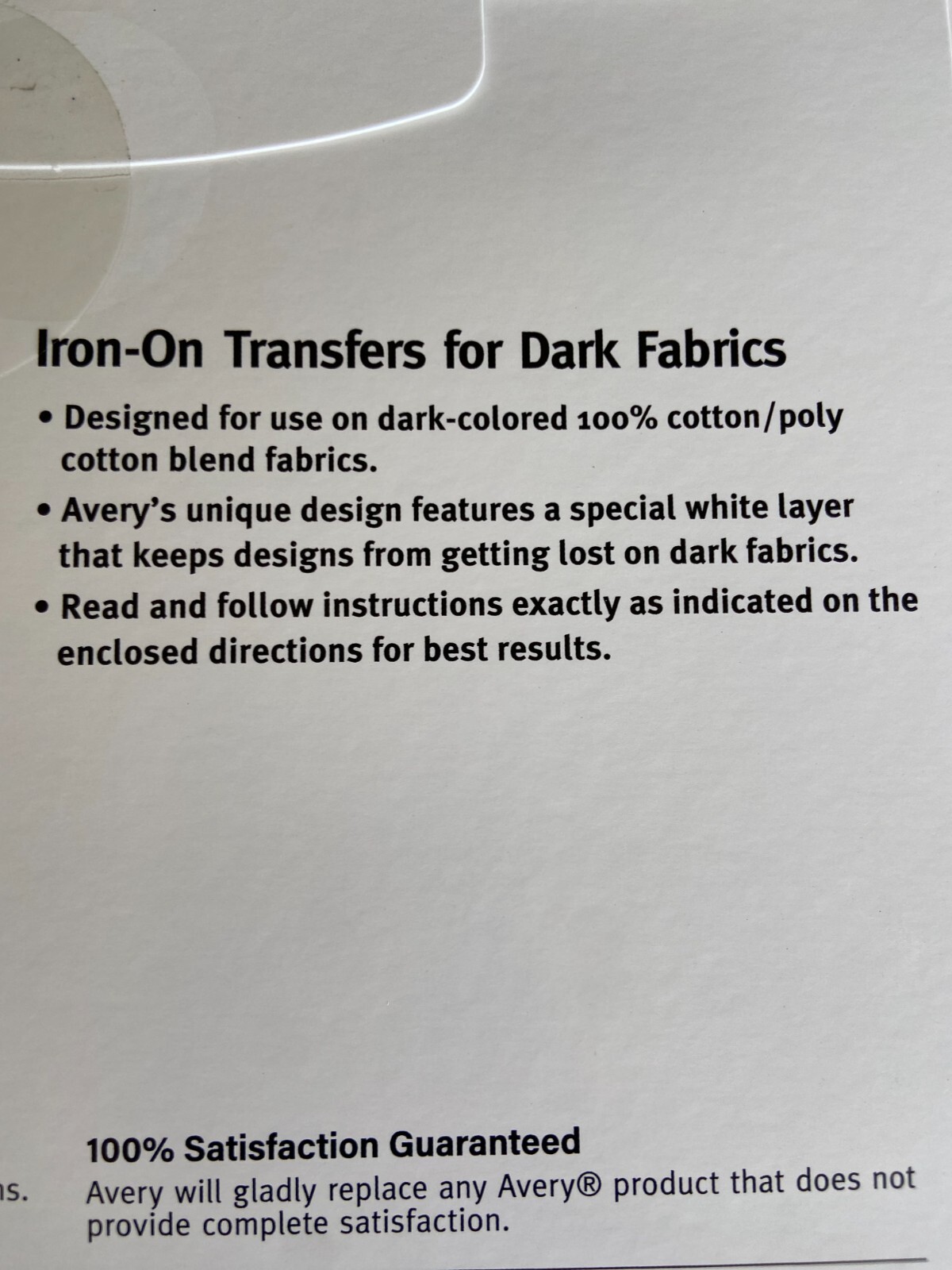 “AVERY Printable Heat Transfer Paper for Dark Fabrics Lot of 3