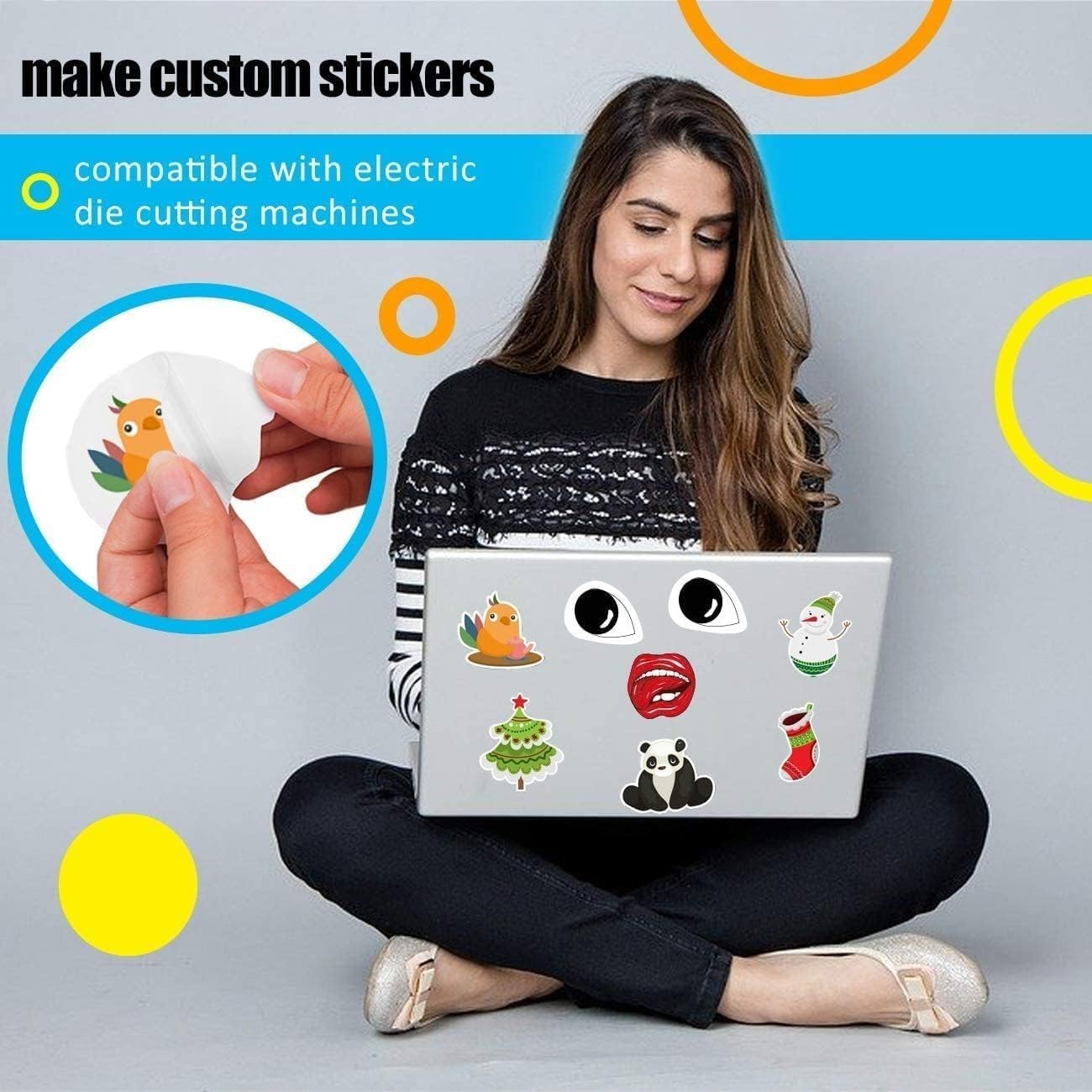 Printable Vinyl Sticker Paper for Inkjet and Laser Printer – Glossy White – 2…