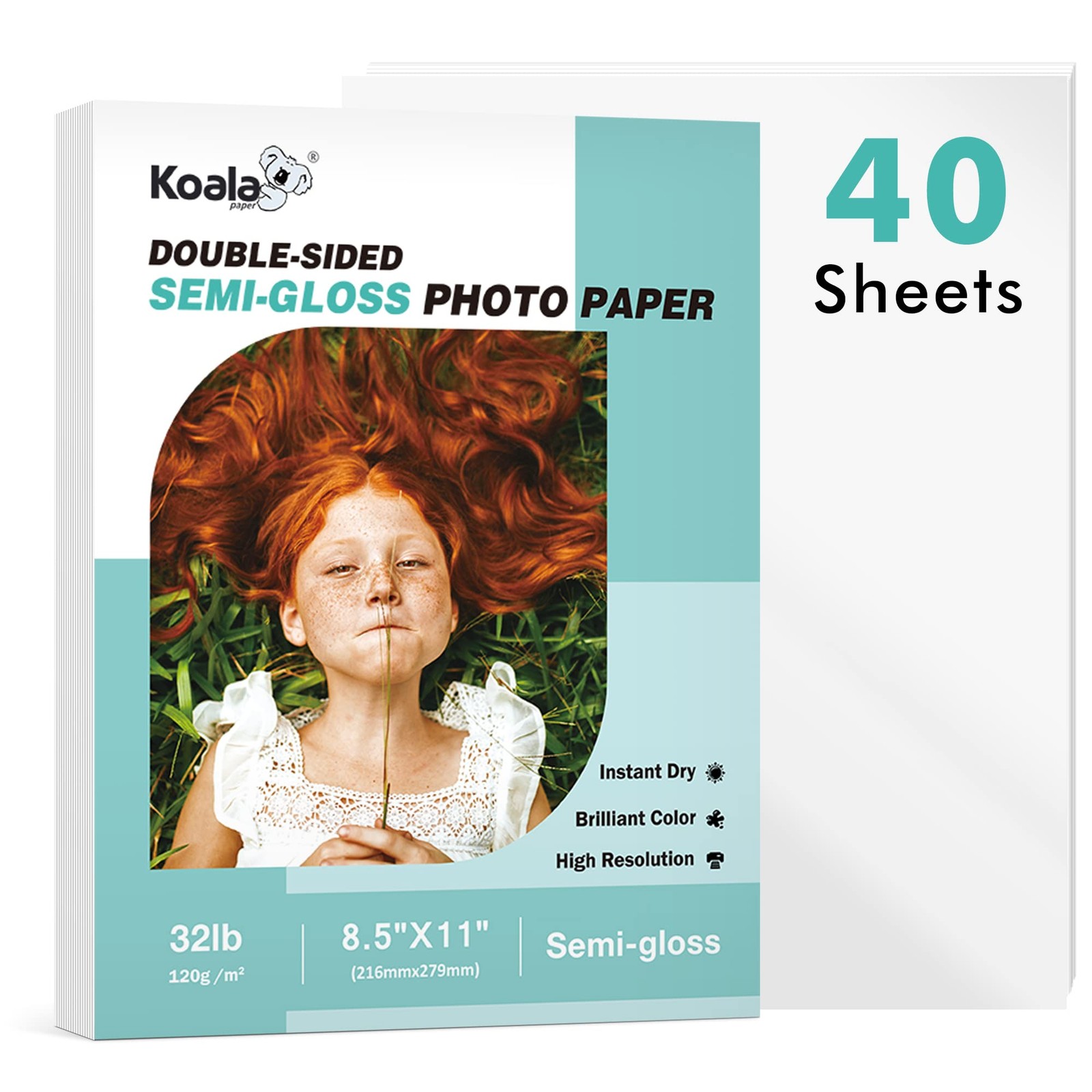 Koala Thin Double Sided Semi-Gloss Photo Paper 8.5×11 Inch 32lb 40 Sheets