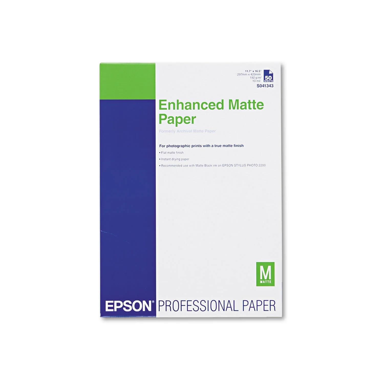 EPSON S041341 Enhanced Matte Paper (Archival Matte Paper) Professional 8.5 x 11