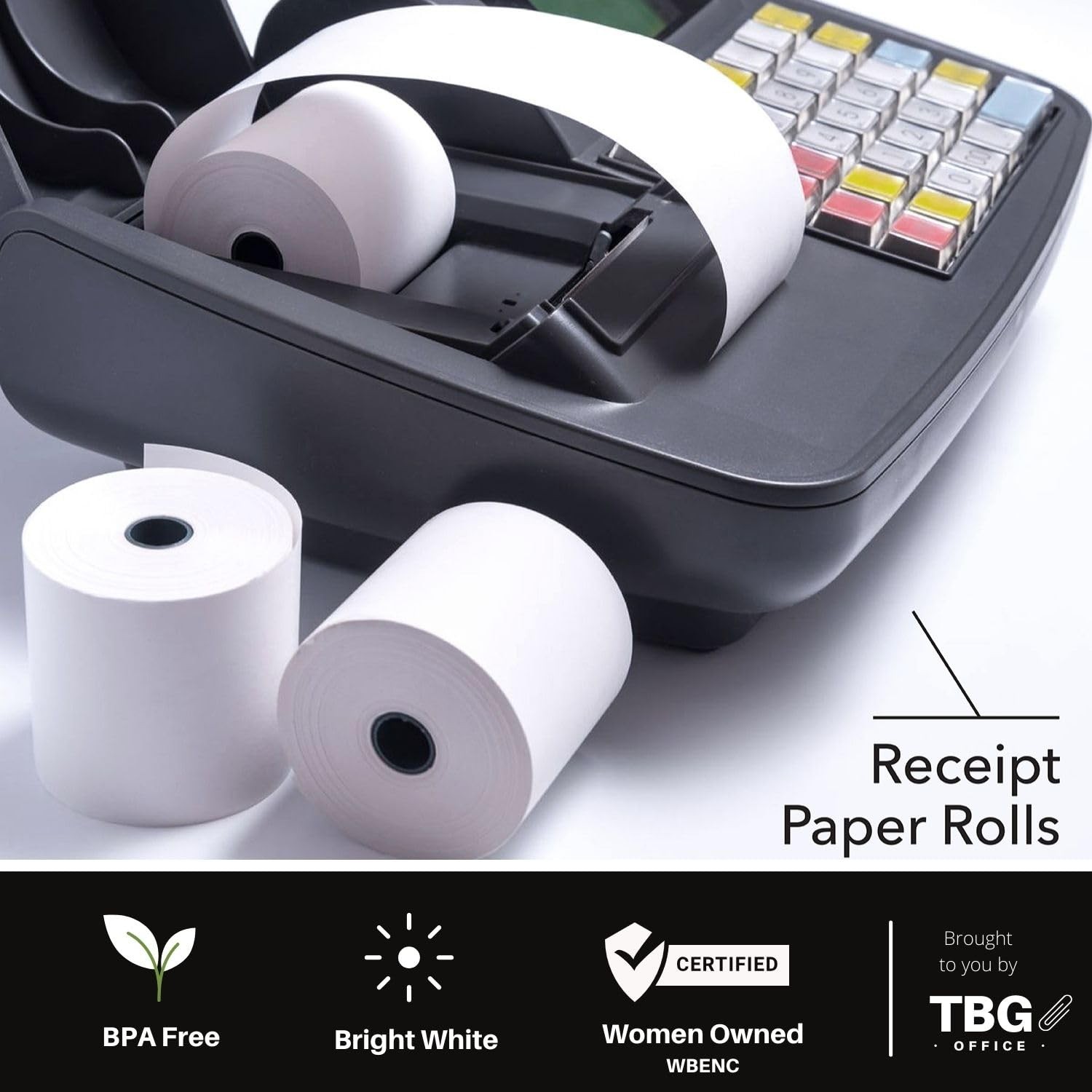 3 1/8” x 230′ Thermal Paper Rolls – BPA FREE – MADE 1 Case – 30 Rolls, White